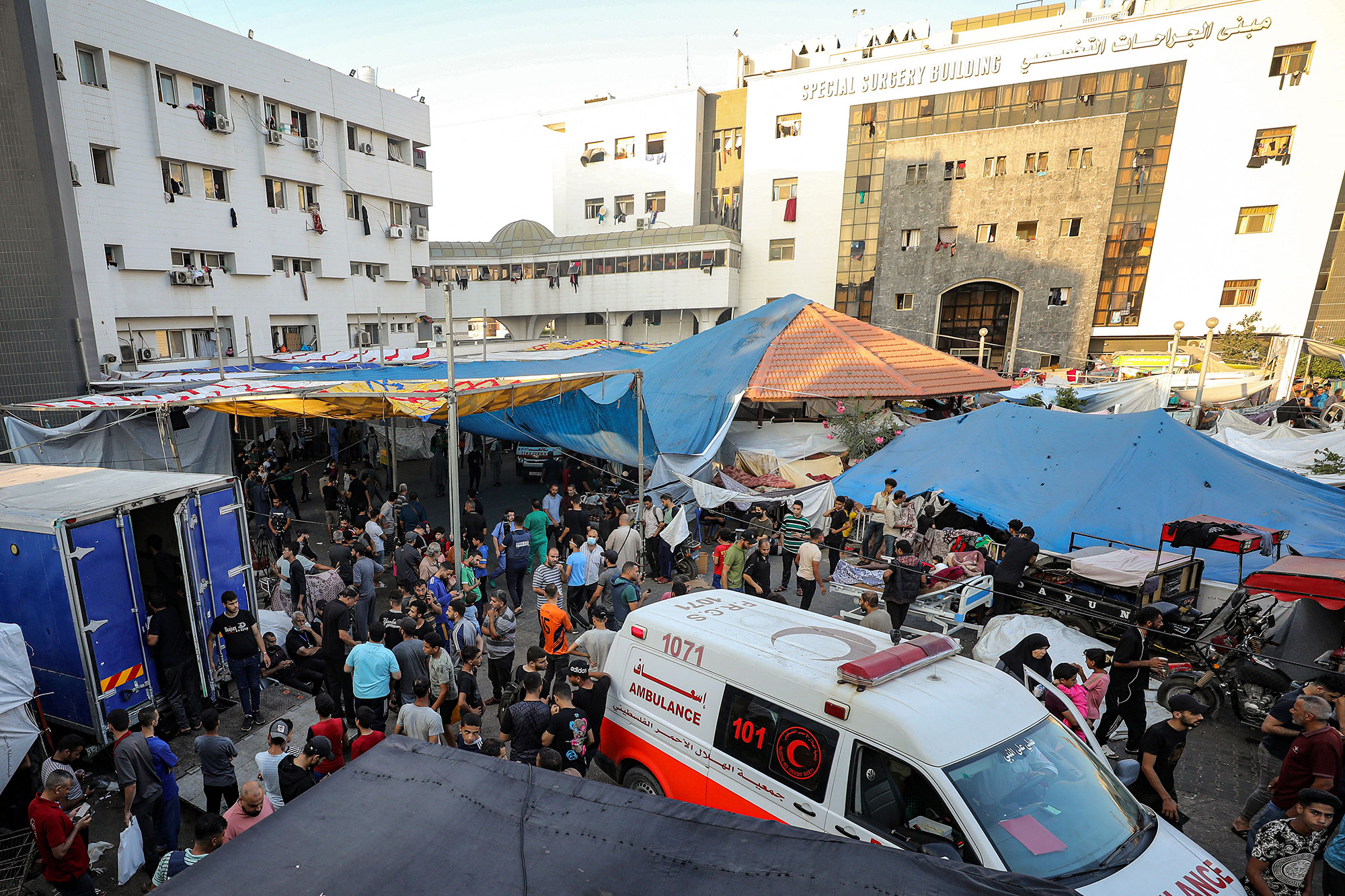 A general view of Al-Shifa hopsital in Gaza on November 2.