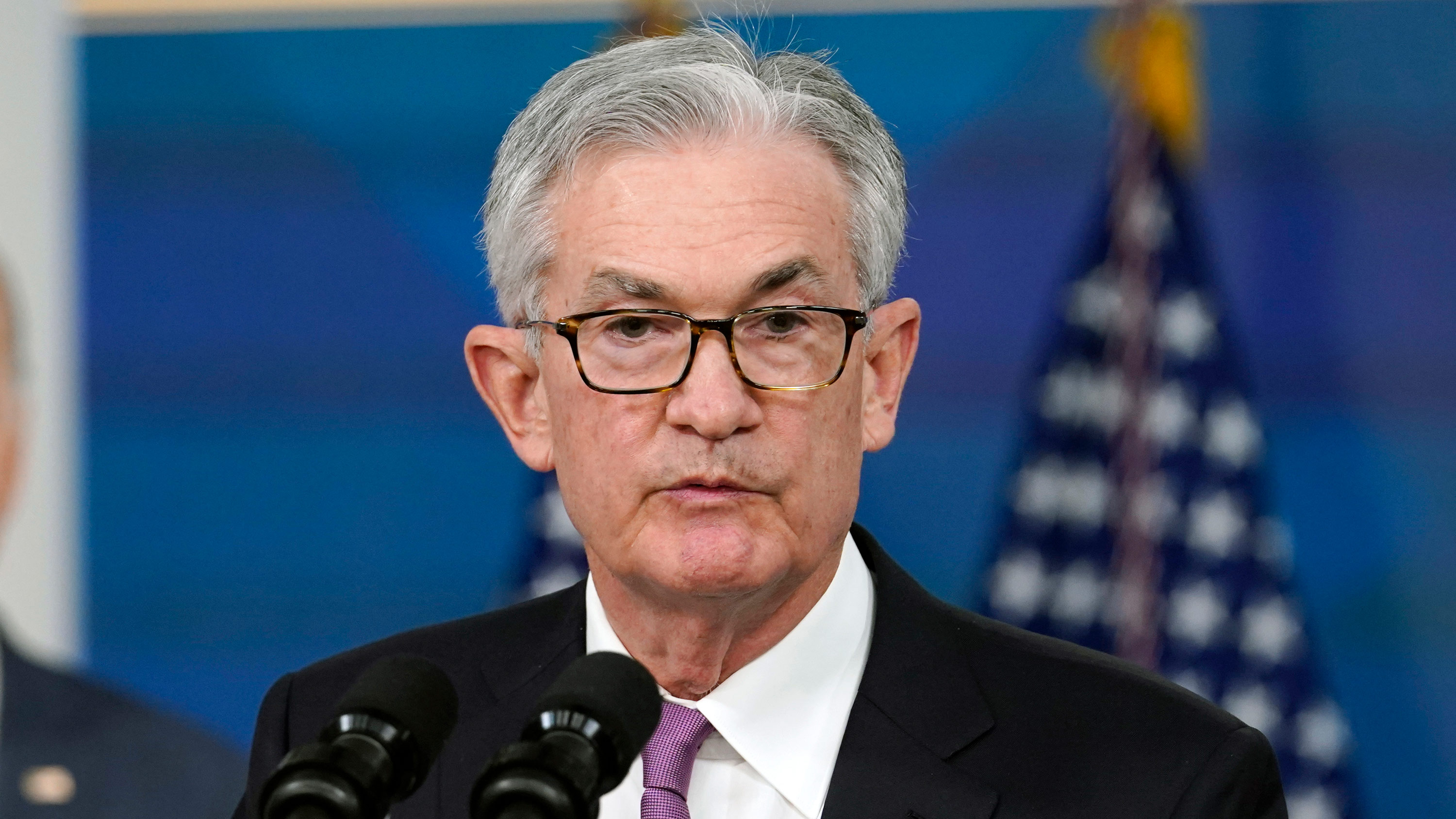 Federal Reserve Chairman Jerome Powell speaks at an event at the South Court Auditorium at the White House complex in Washington, DC, on Nov. 22.