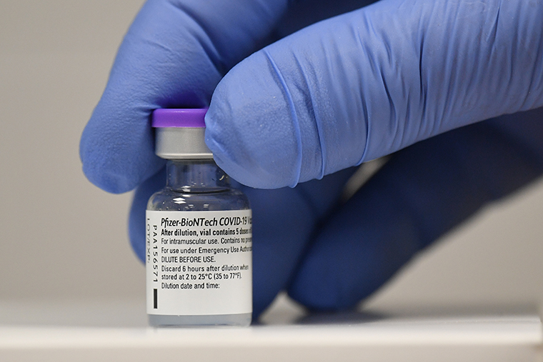 A vial of Pfizer-BioNTech Covid-19 vaccine.