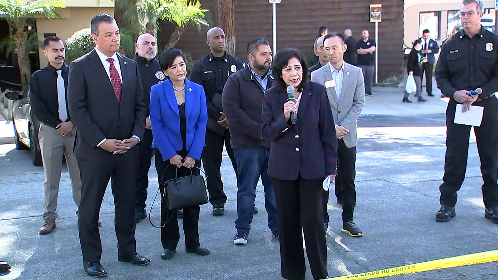 Los Angeles County Supervisor Hilda L. Solis speaks during a press conference on Monday.