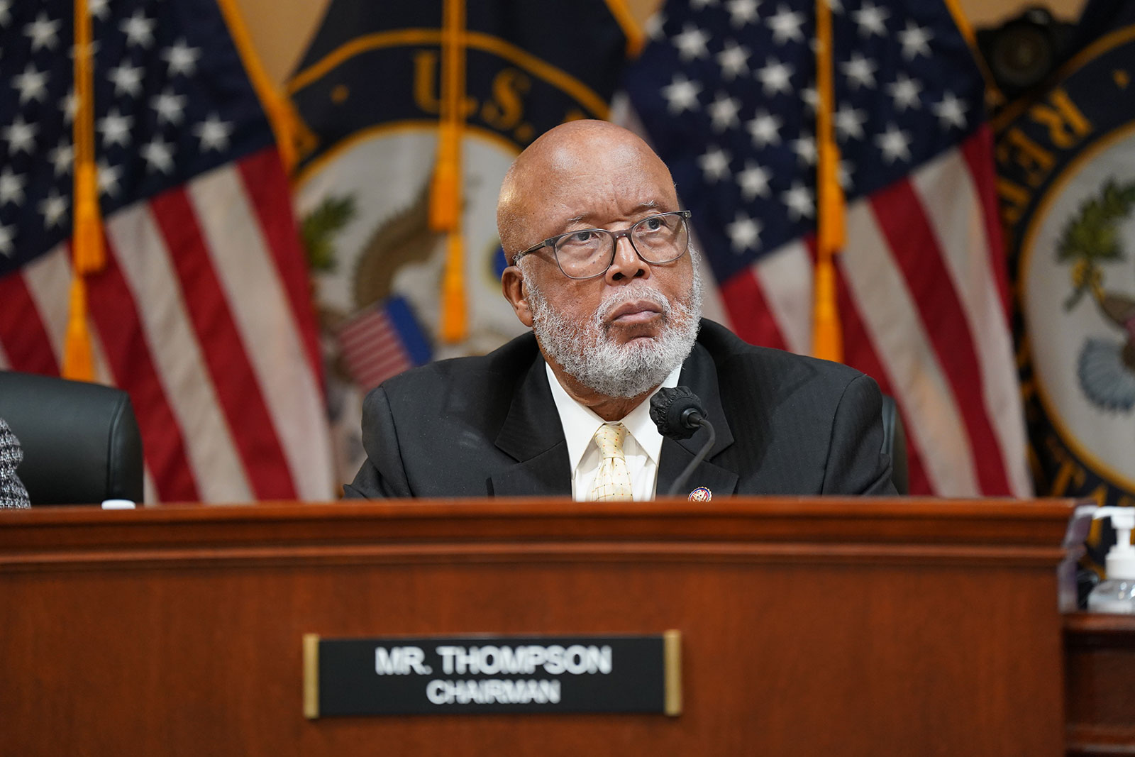 House select committee chair Rep. Bennie Thompson opens the last public session on Monday. 