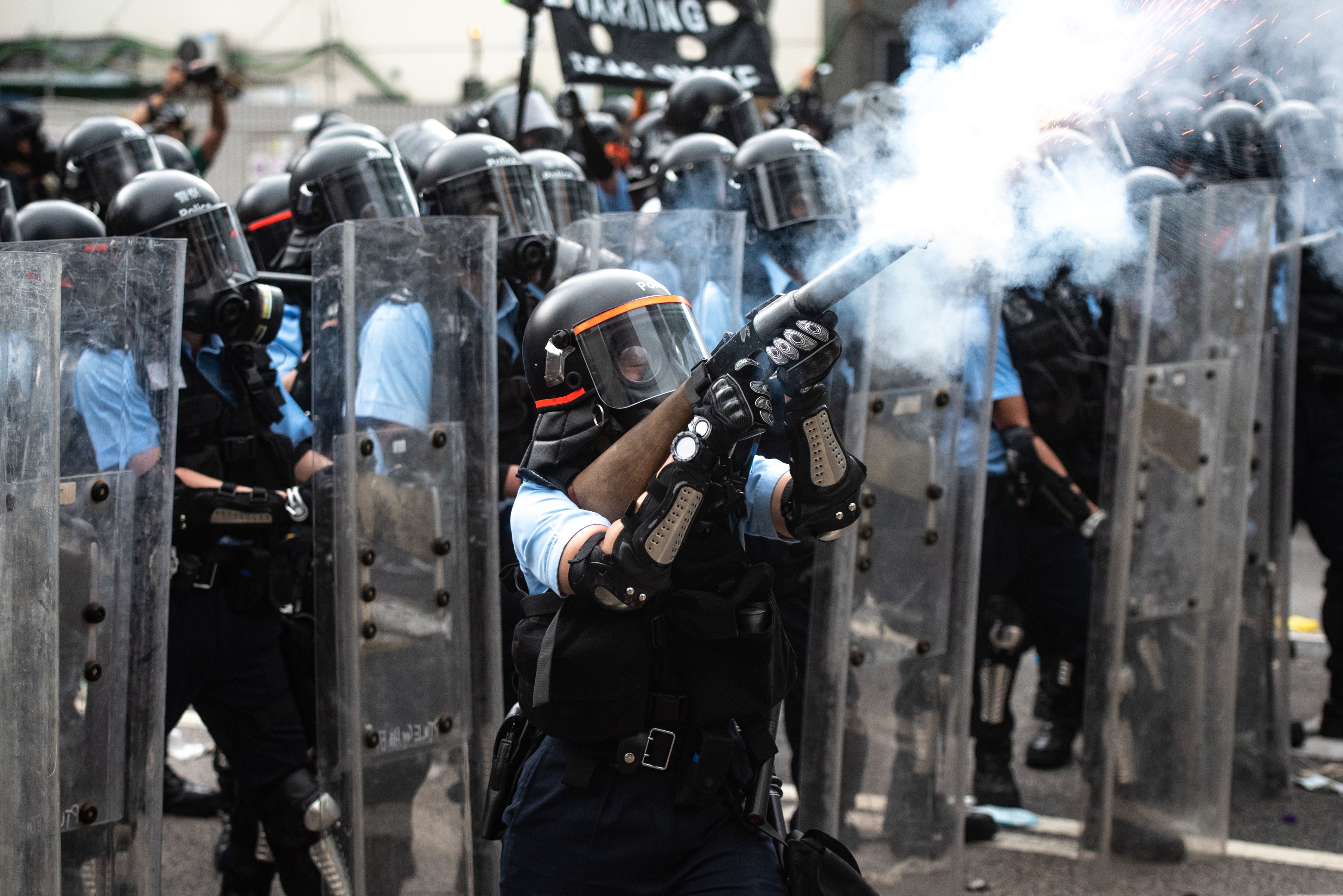 Image result for hong kong riot cops lineup