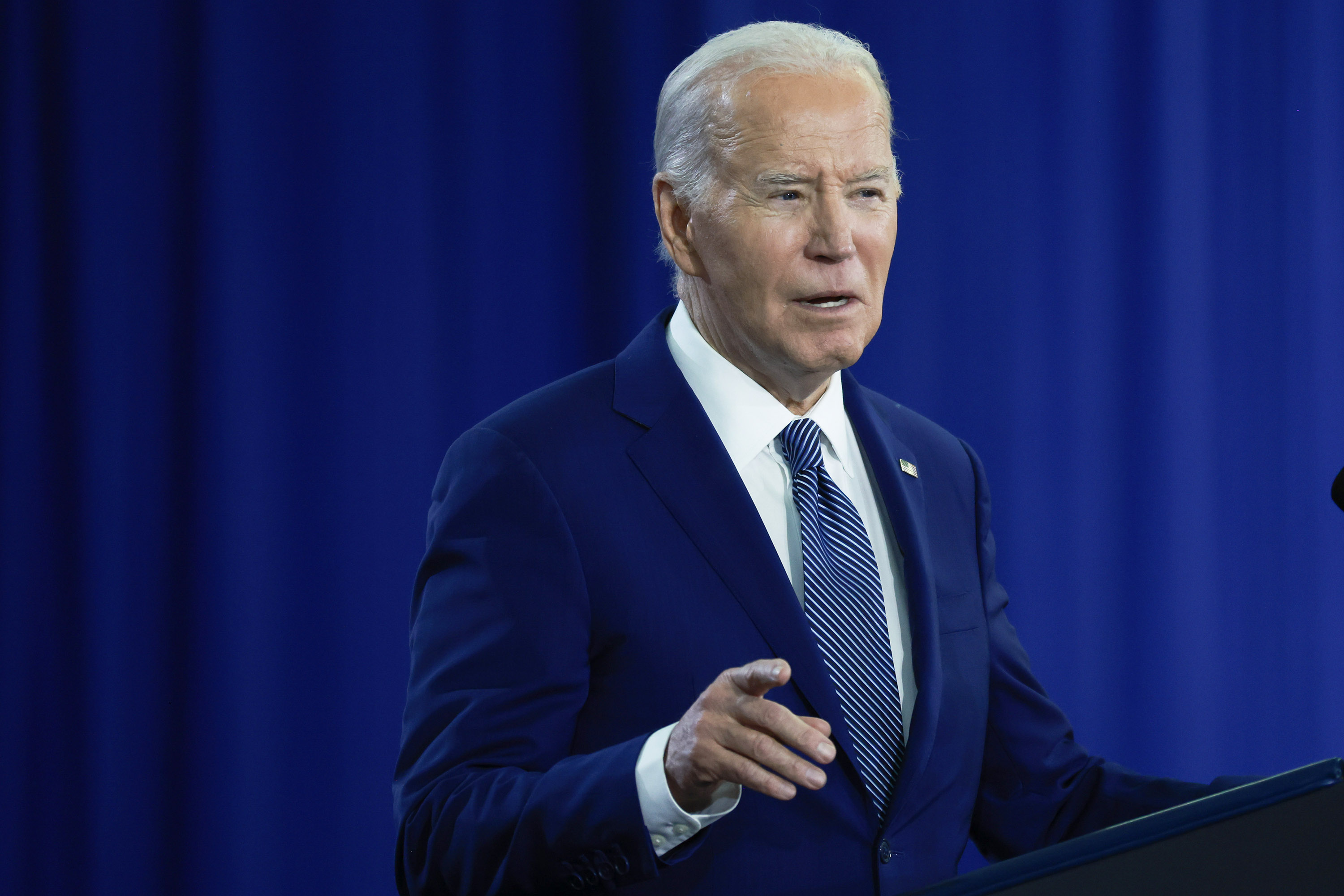 President Joe Biden speaks during a campaign stop in Tampa, Florida, on April 23.