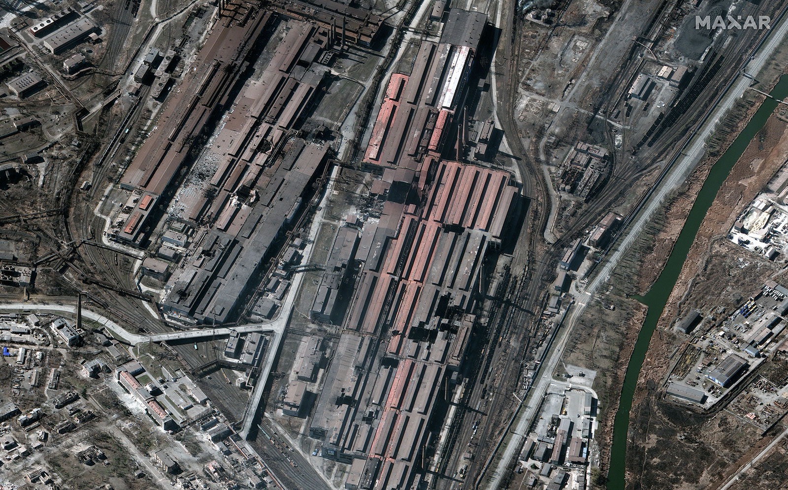 The Azovstal steel plant in Mariupol, Ukraine, on March 22.