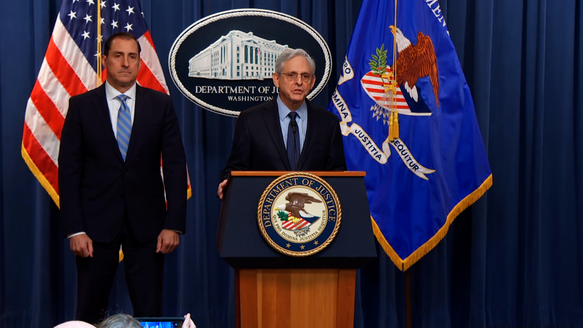 Attorney General Merrick Garland delivers a statement on Thursday.
