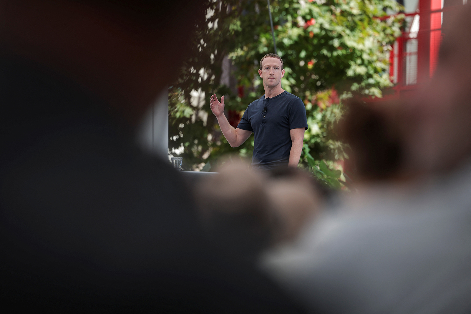 Meta CEO Mark Zuckerberg delivers a speech at the Meta Connect event at the company's headquarters in Menlo Park, California, on September 27, 2023. 