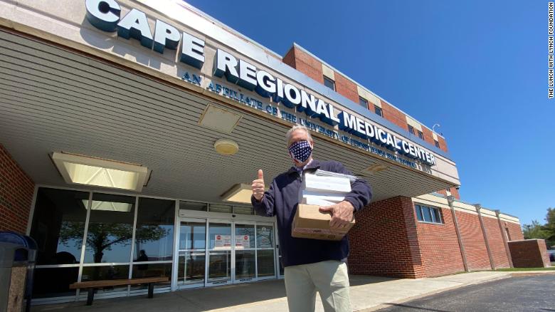 John Lynch delivers iPads to Cape Regional Medical Center in Cape May, New Jersey.