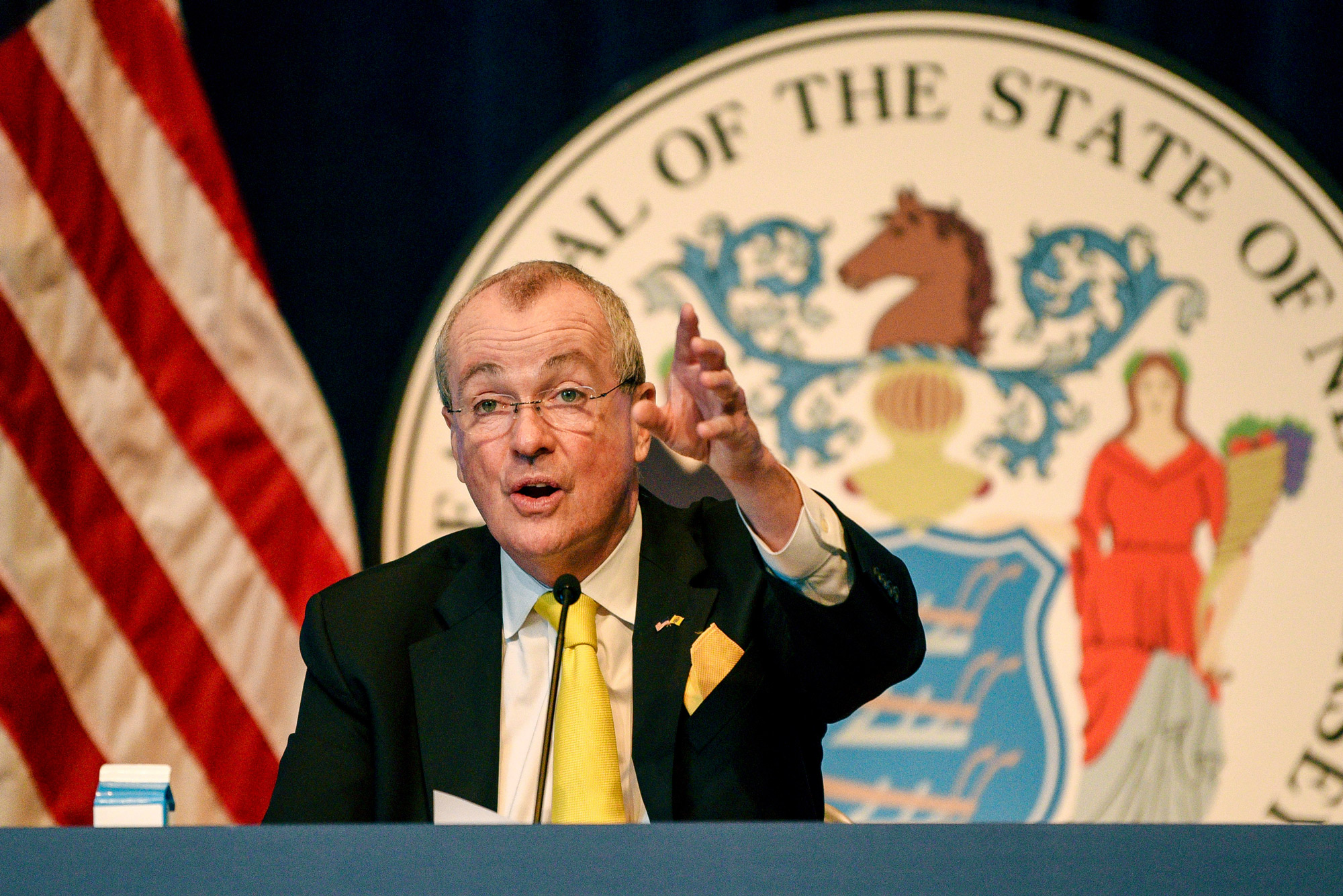 New Jersey Gov. Phil Murphy speaks during a coronavirus briefing in Trenton, New Jersey, on June 9.