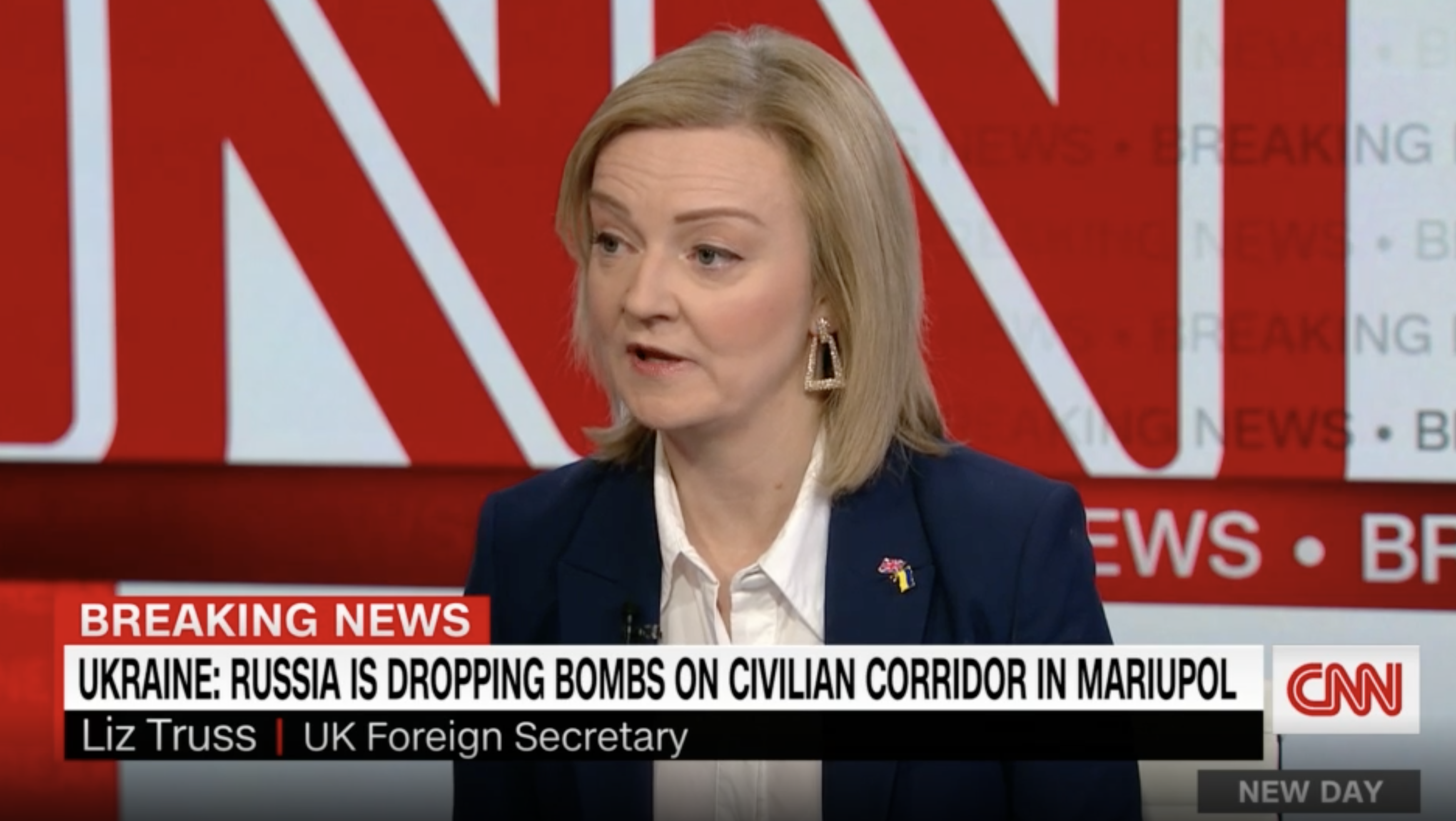 British Foreign Secretary Liz Truss speaks to CNN on March 10.