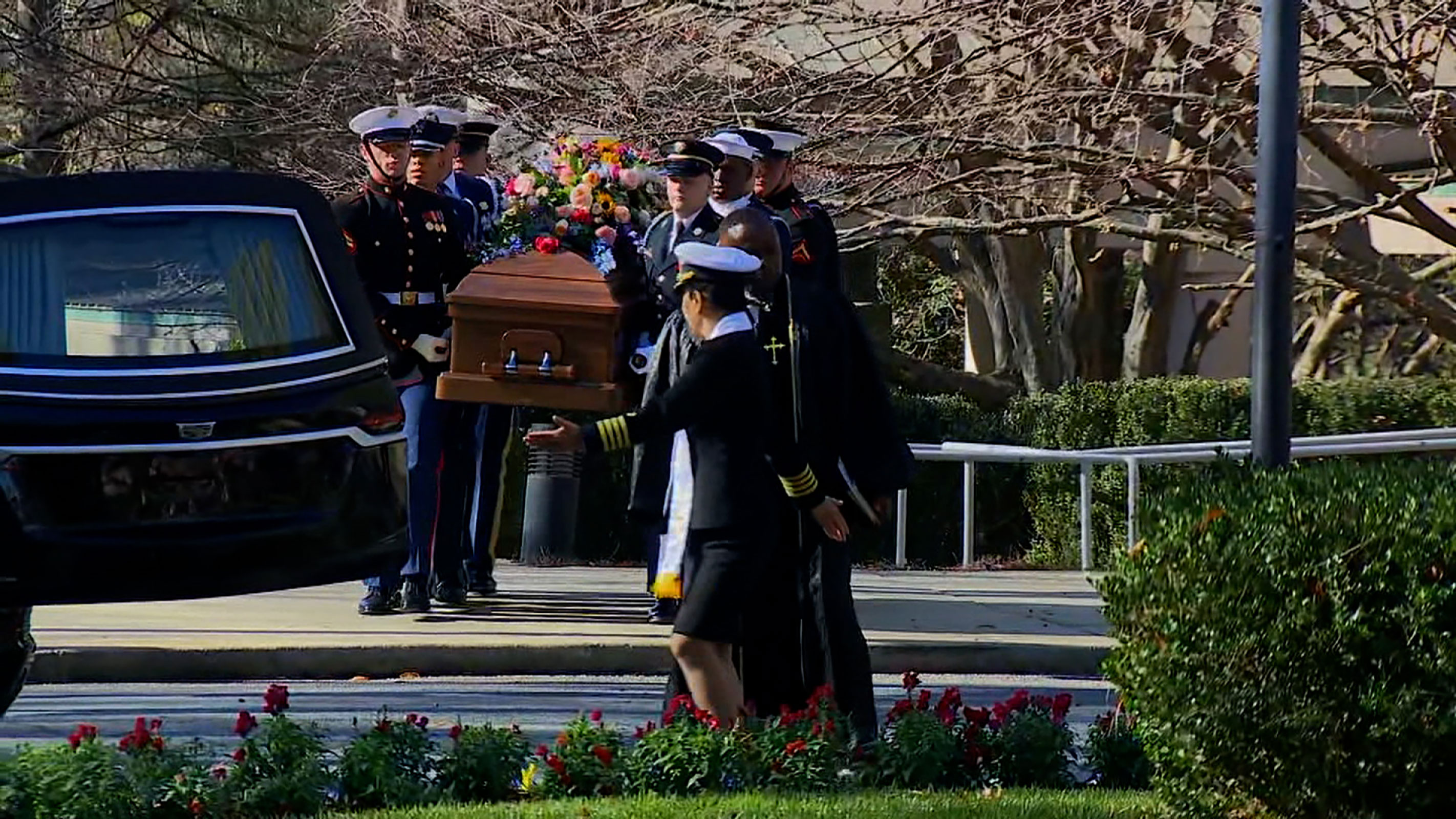 Rosalynn Carter's casket is en route to the church for her tribute service