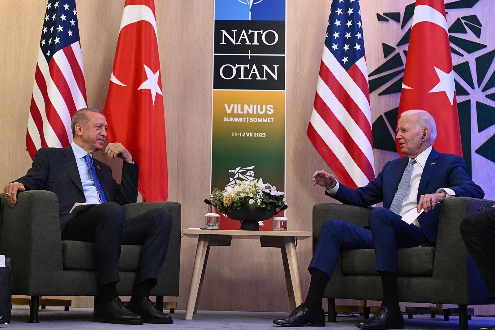 Biden and  Erdogan hold bilateral talks at the NATO Summit in Vilnius on July 11.
