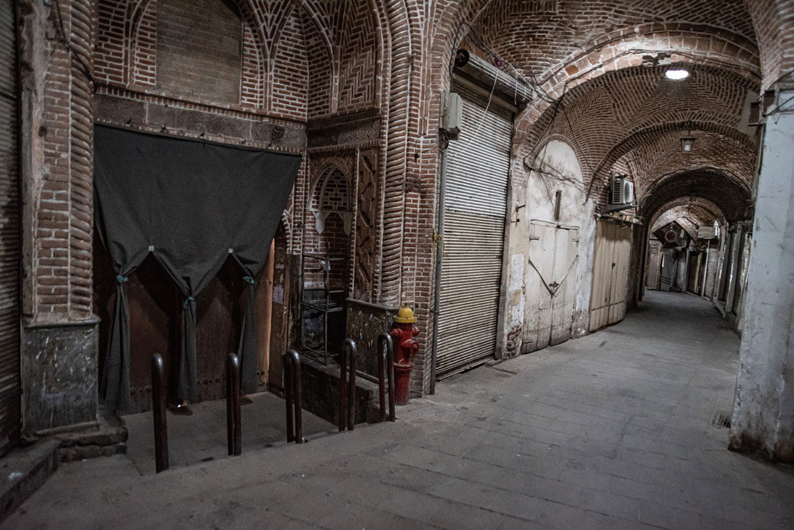 An empty Tabriz Historic Bazaar Complex in Tabriz, Iran, on March 13.