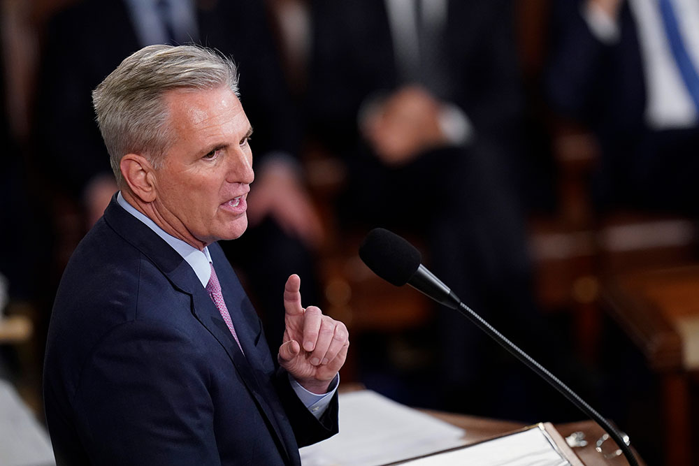 McCarthy speaks to the 118th Congress.