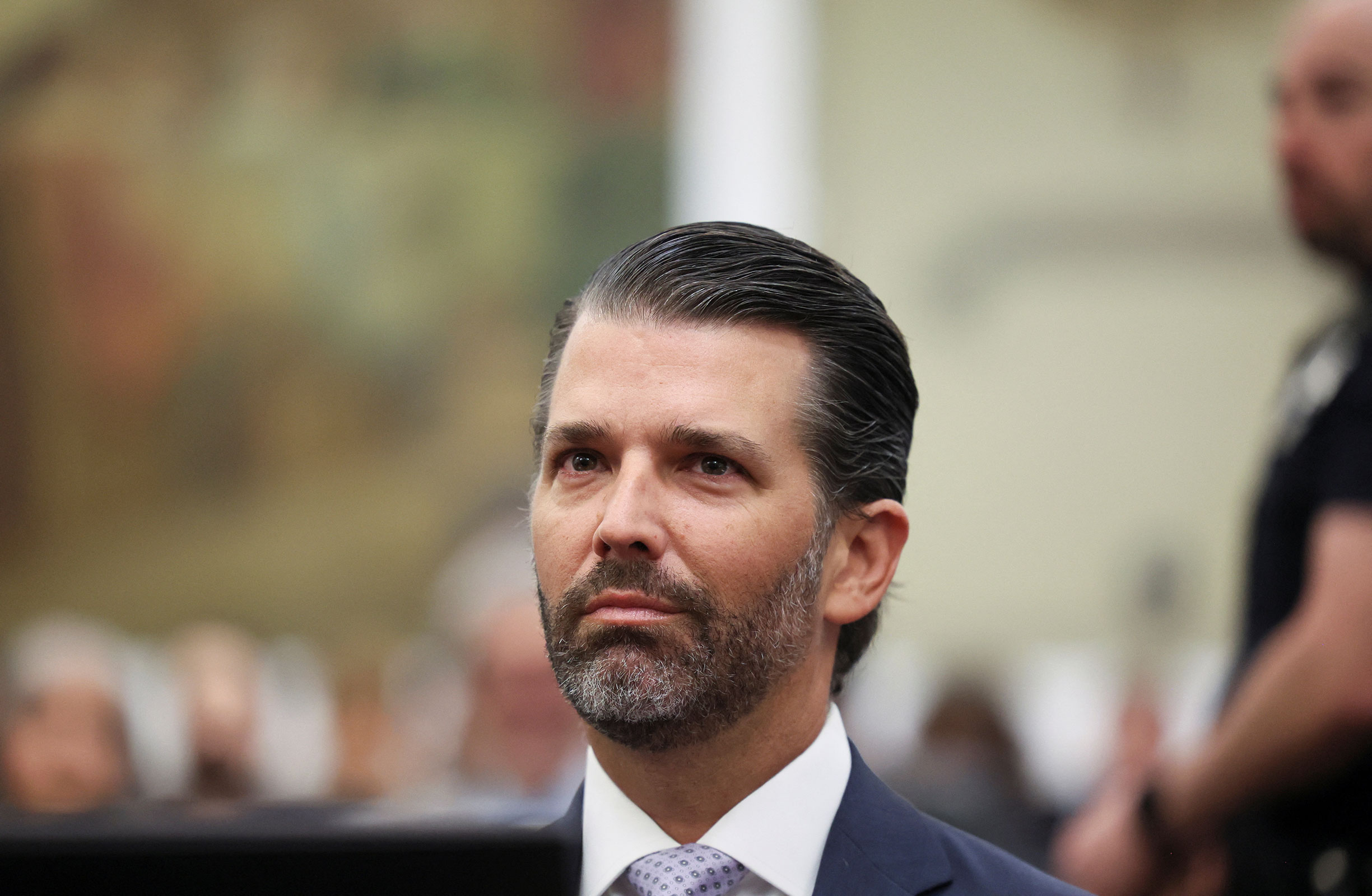 Former President Donald Trump's son and co-defendant Donald Trump Jr. attends the Trump Organization civil fraud trial at New York Supreme Court on November 13.