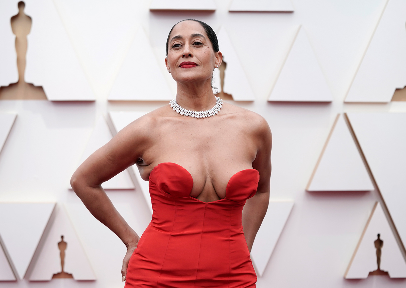 Tracee Ellis Ross on the red carpet at the Academy Awards on Sunday, March 27. 