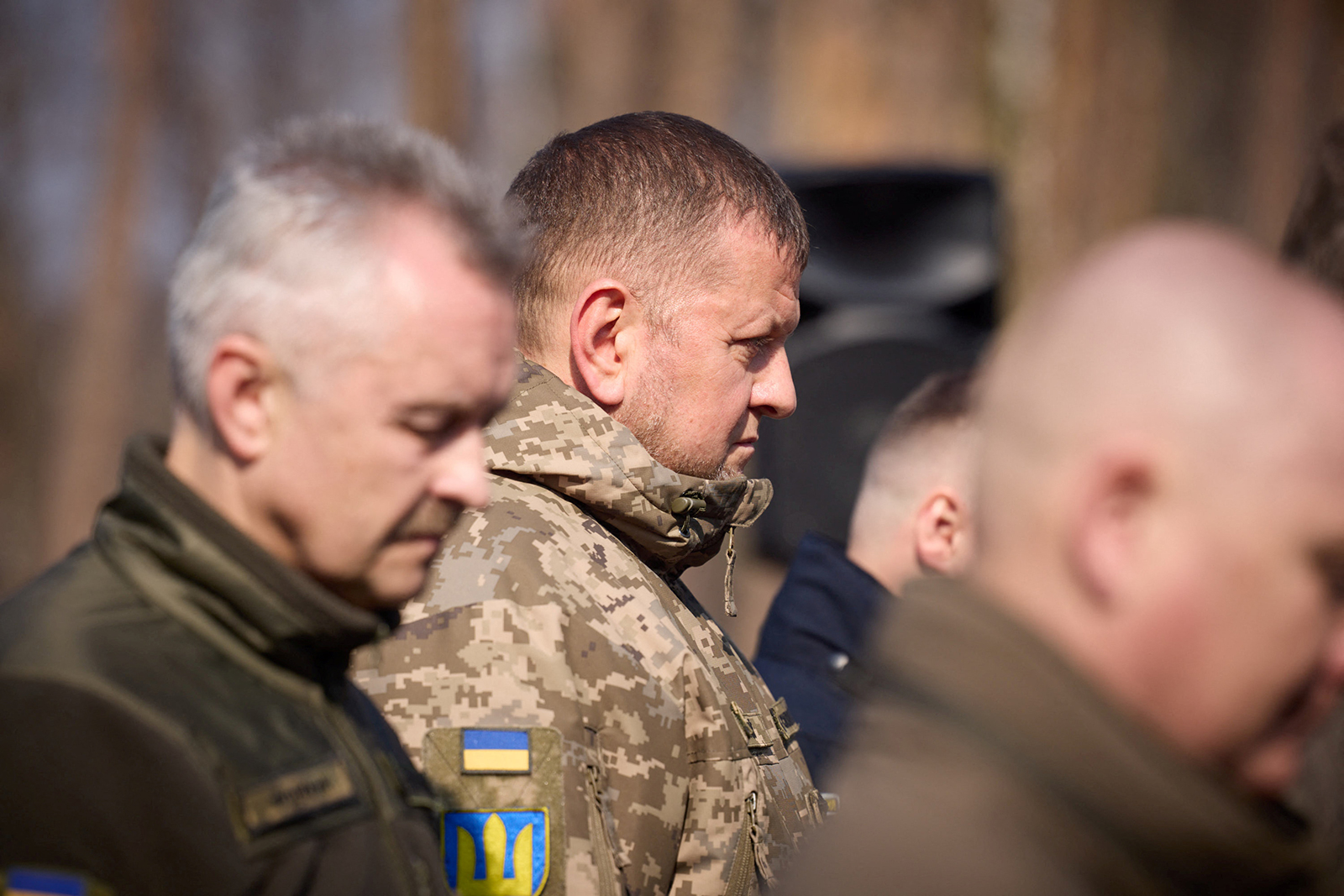 Valerii Zaluzhnyi attends a commemorative ceremony in Kyiv region, Ukraine on March 21.