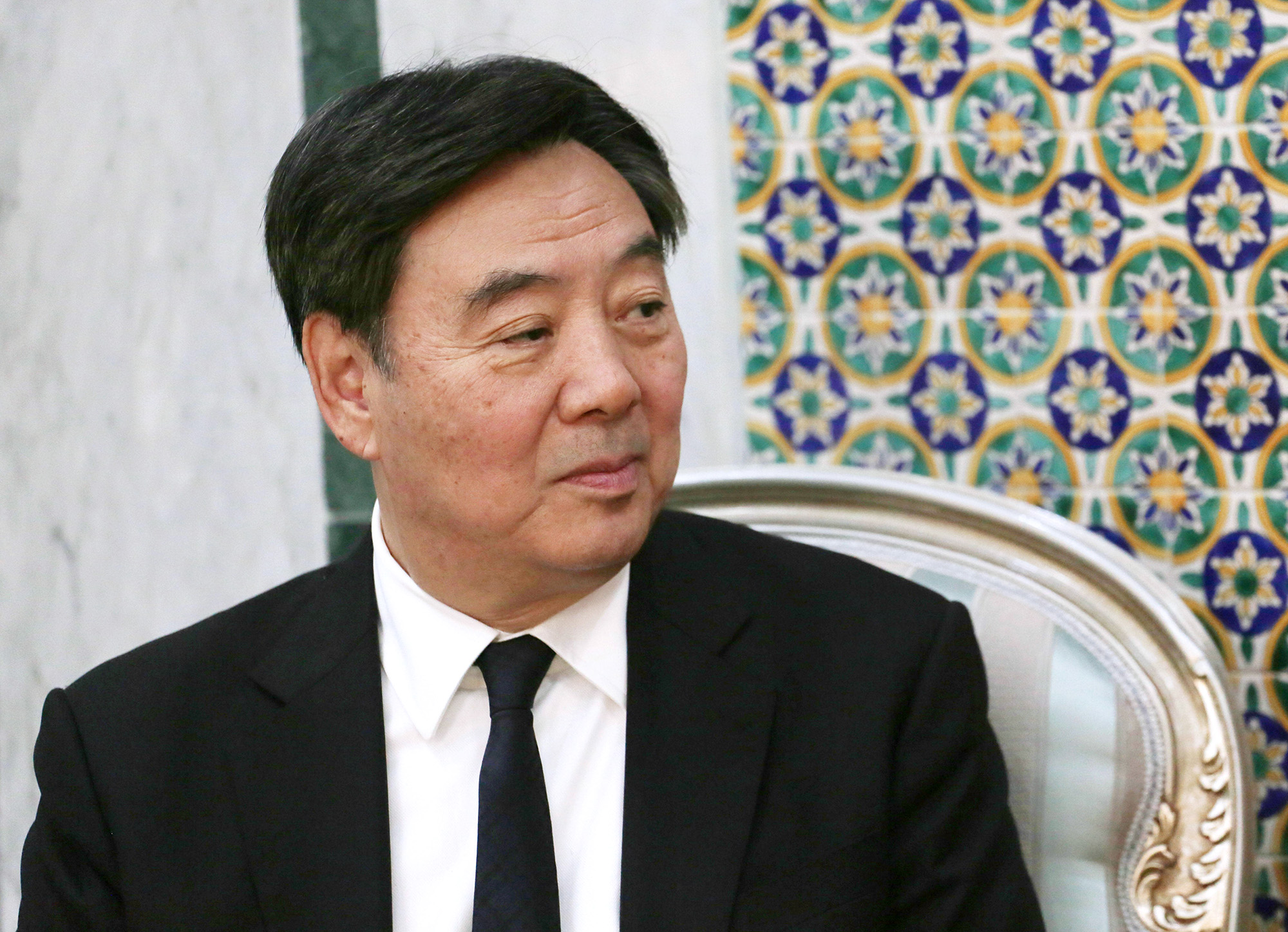 China's form foreign affairs Vice-Minister in charge of Africa and special envoy for the Middle East, Zhai Jun, arrives at the Tunisian Foreign Affairs Ministry on July 10, 2023.