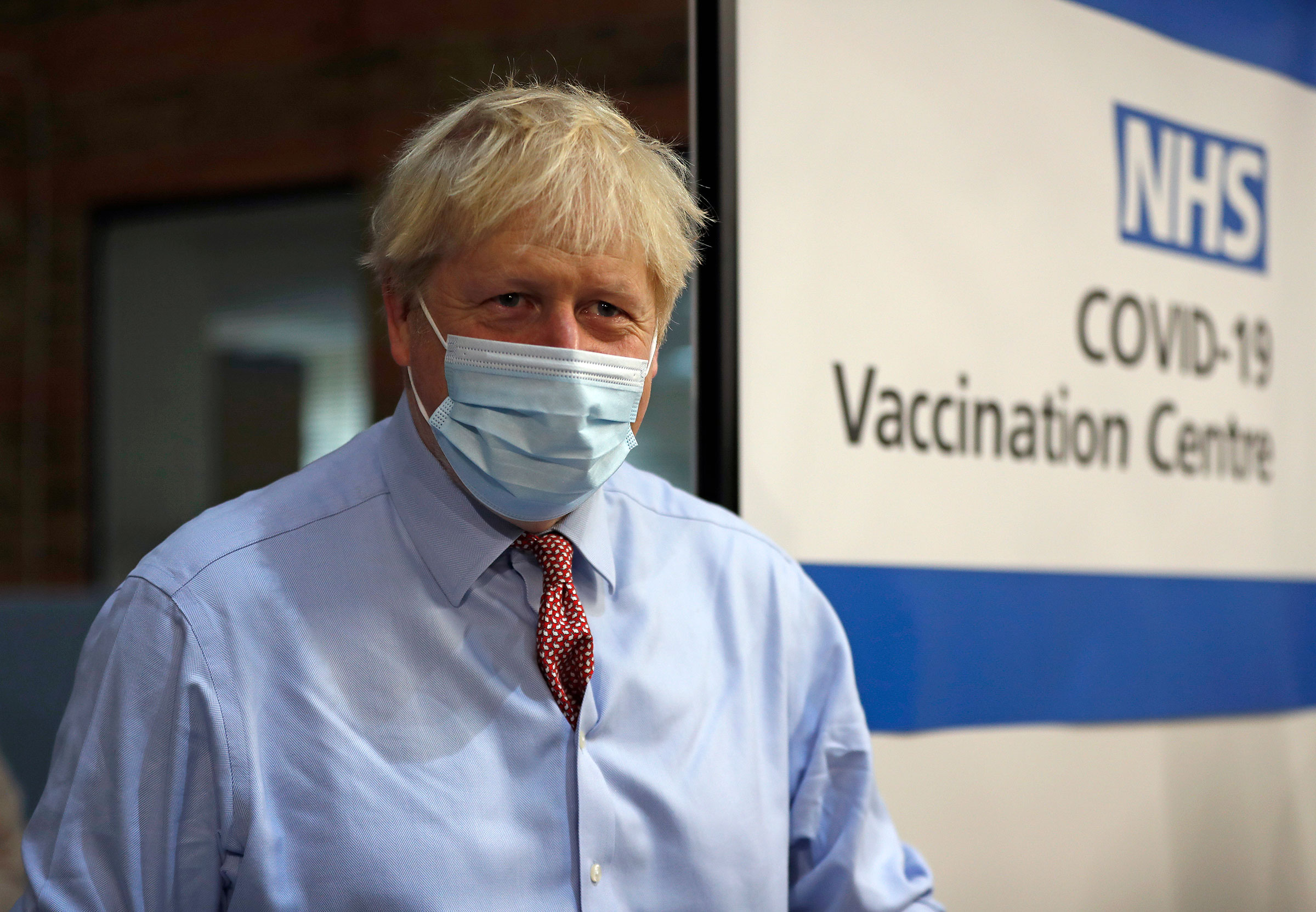 British Prime Minister Boris Johnson visits Guy's Hospital on December 8 in London.