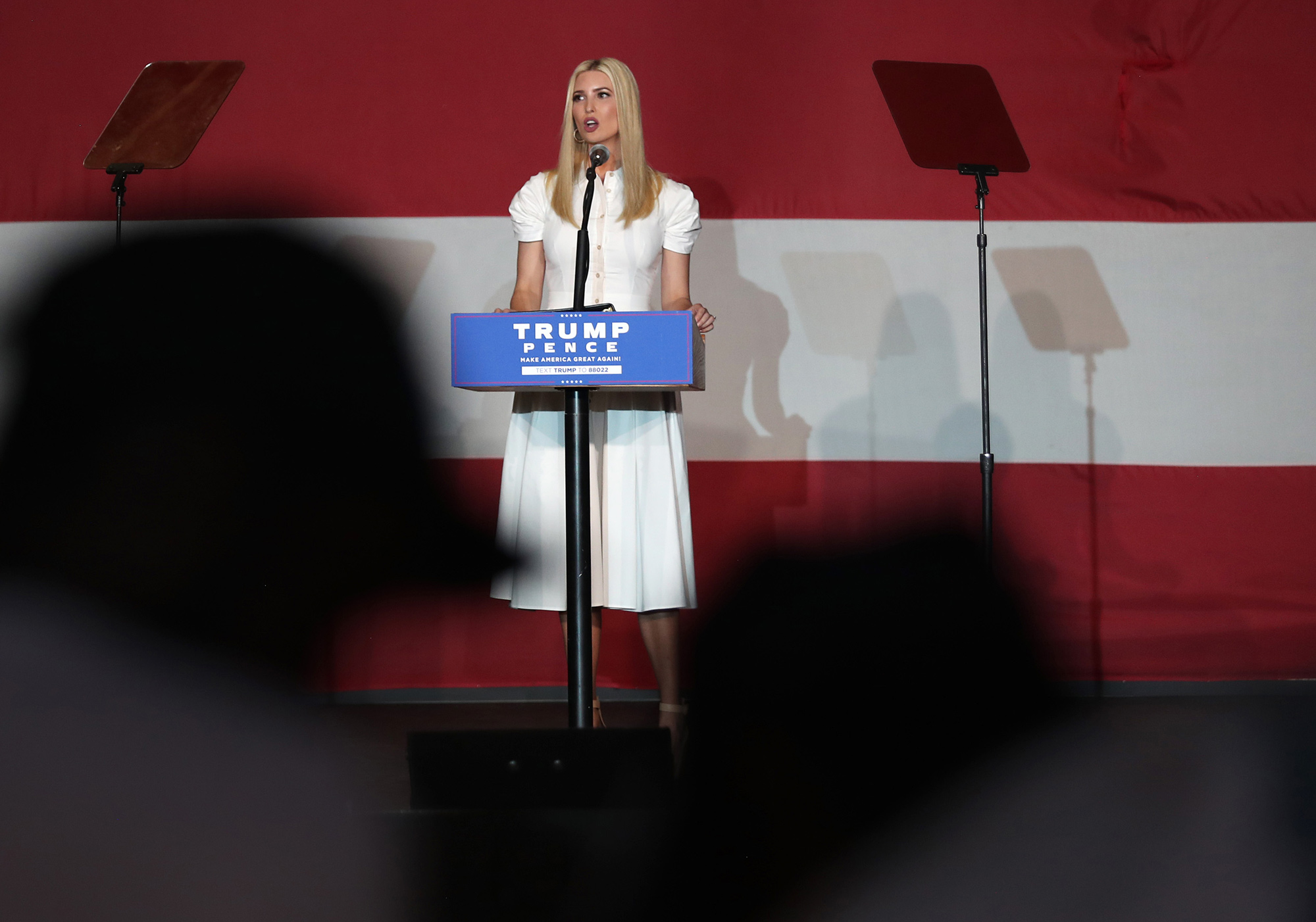 Ivanka Trump, President Trump's daughter and White House adviser, speaks during a campaign event for her father on October 27 in Miami, Florida. 