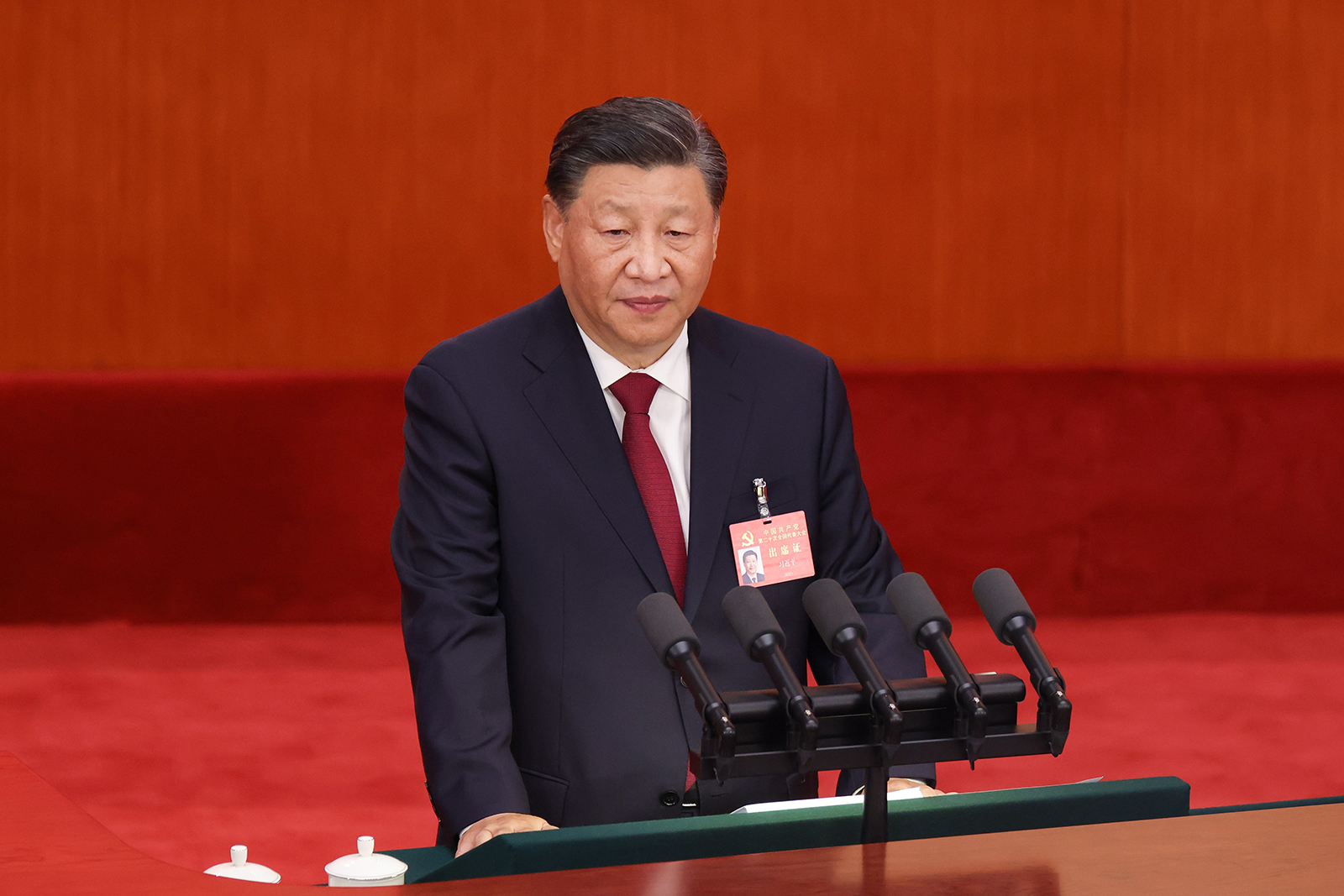 Chinese President Xi Jinping delivers a speech during the opening session of the 20th National Congress of the Communist Party of China (CPC) in Beijing on October 16.