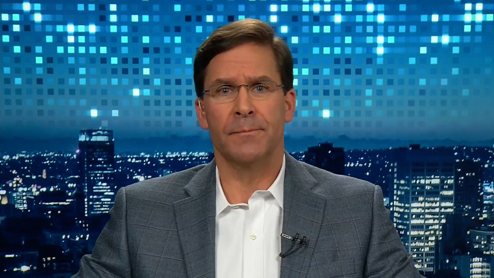 Mark Esper during his interview with Christiane Amanpour.