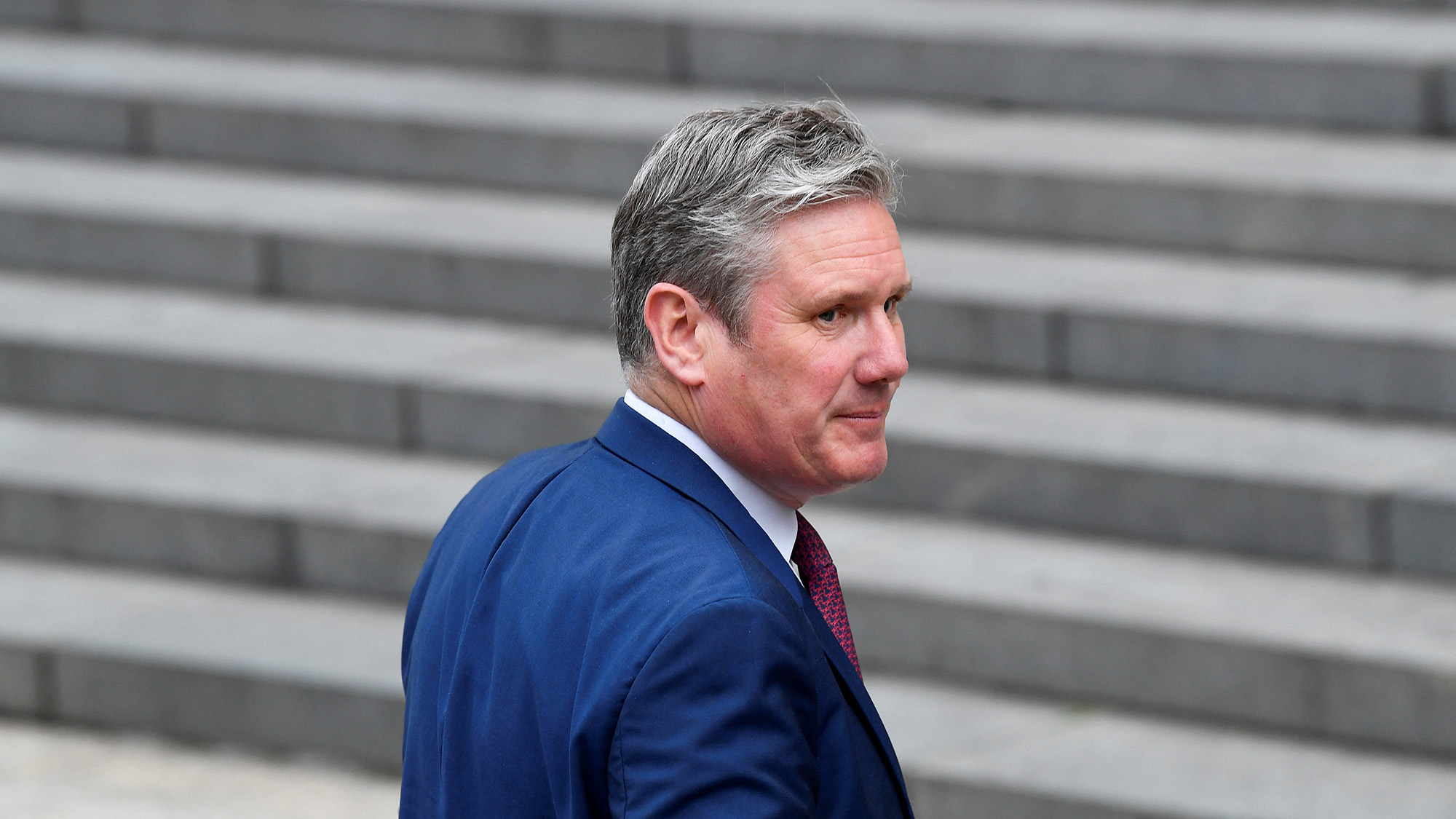 British Labour Party leader Keir Starmer arrives for the National Service of Thanksgiving at St Paul's Cathedral in London on June 3.