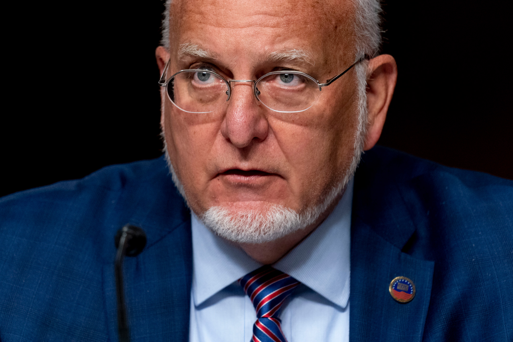 Centers for Disease Control and Prevention Director Dr. Robert Redfield attends a hearing of the Senate Appropriations subcommittee reviewing coronavirus response efforts on September 16 in Washington, DC. 