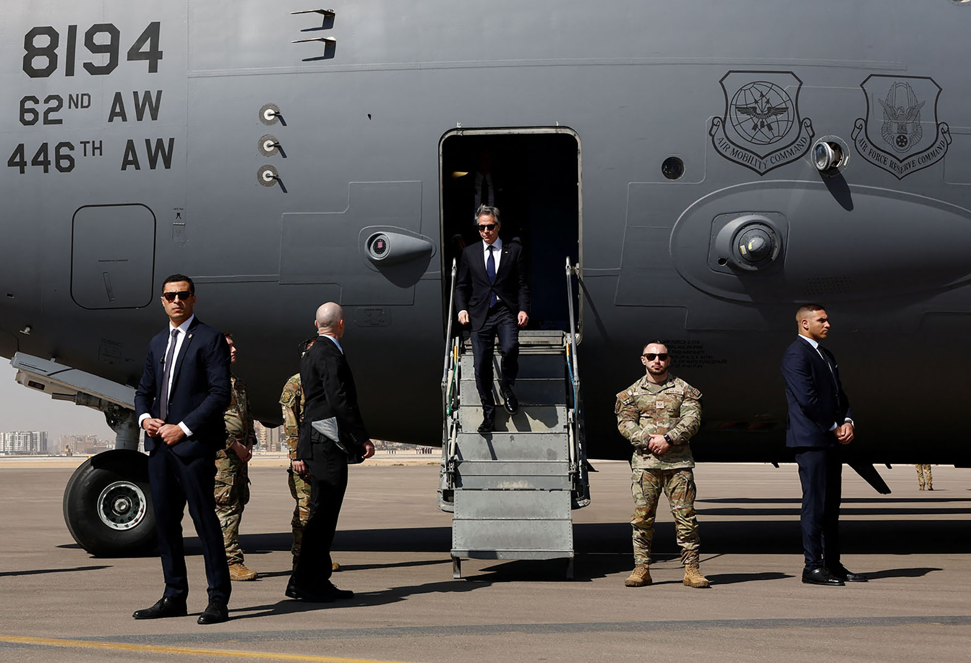 US Secretary of State Antony Blinken arrives in Cairo, Egypt, on March 21.