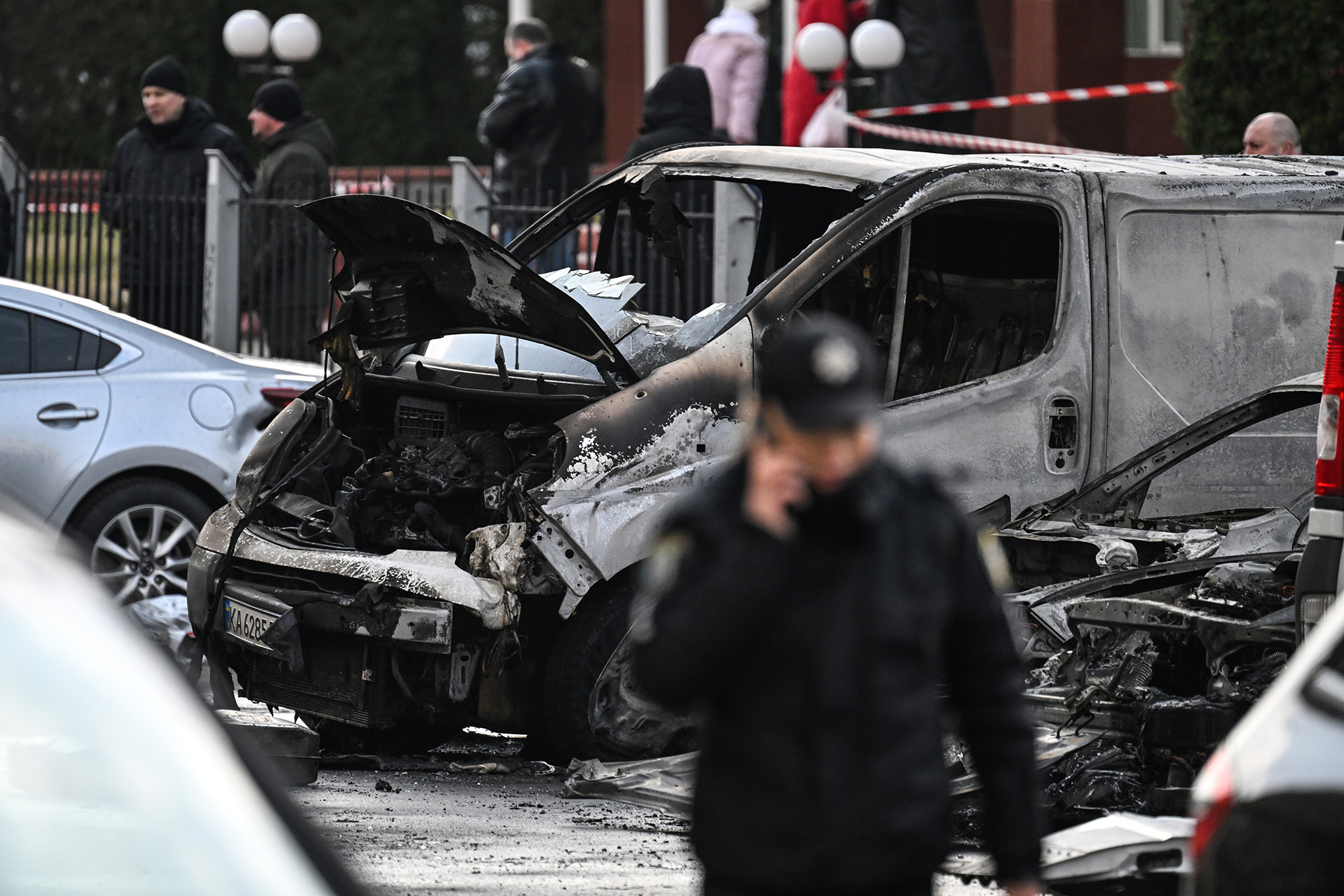 The aftermath of the attack in Kyiv, Ukraine, on March 9.