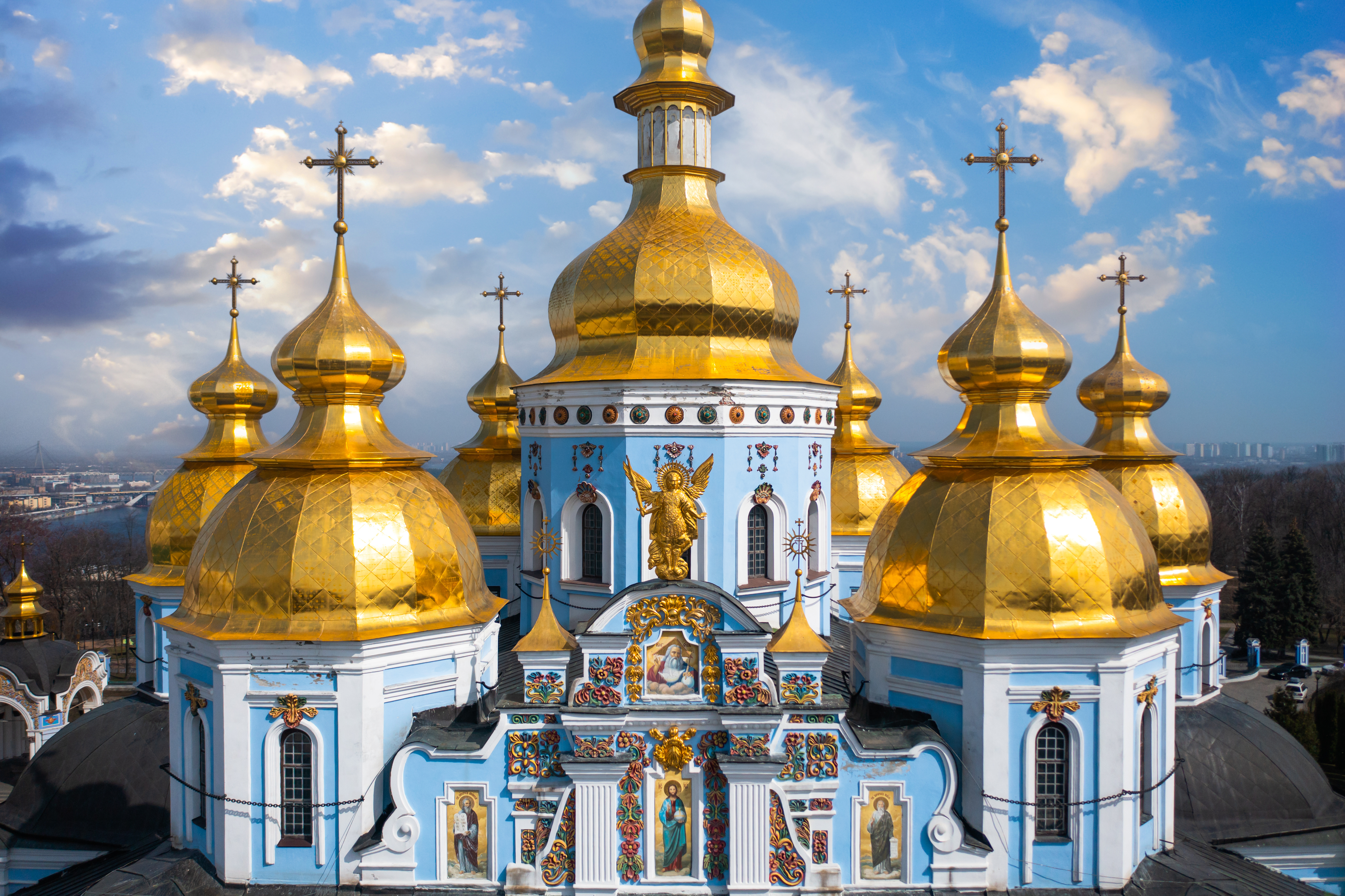 St. Michael's Golden-Domed Cathedral in Kyiv, Ukraine, on April 1.