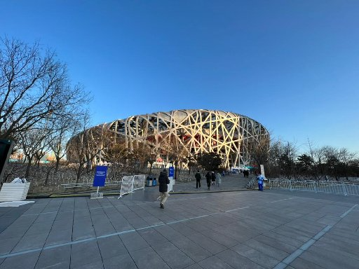 View of the Beijing National Stadium ahead of the Olympic Opening Ceremony 