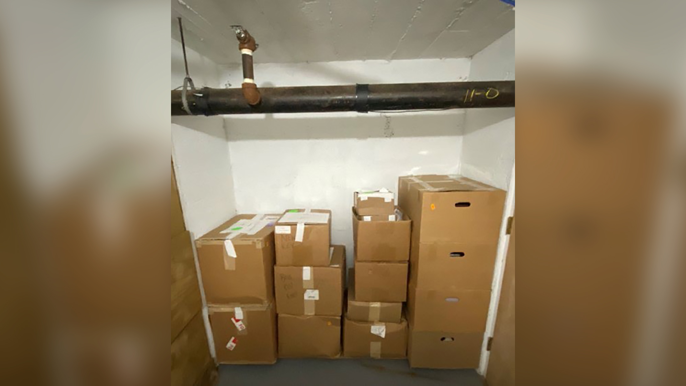 The storage room boxes were moved from the Lake Room, according to the indictment.