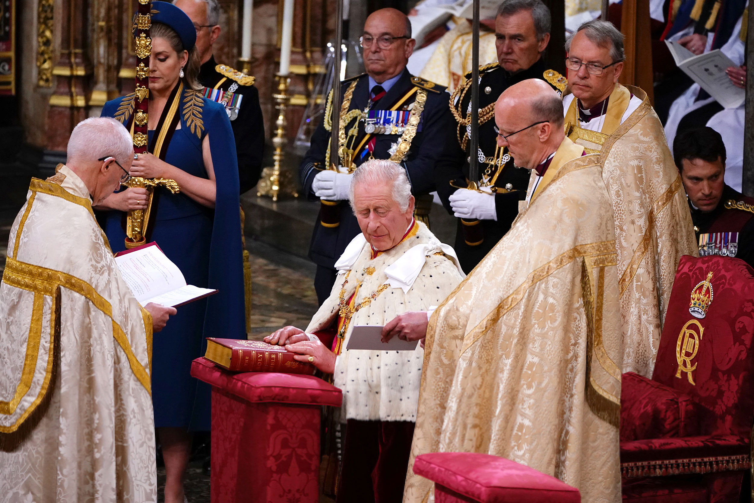 King Charles III during his coronation ceremony.