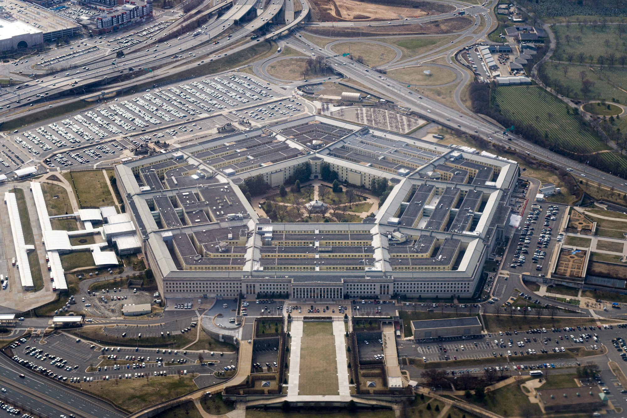 The Pentagon from the air in Arlington, Virginia, on March 3, 2022.