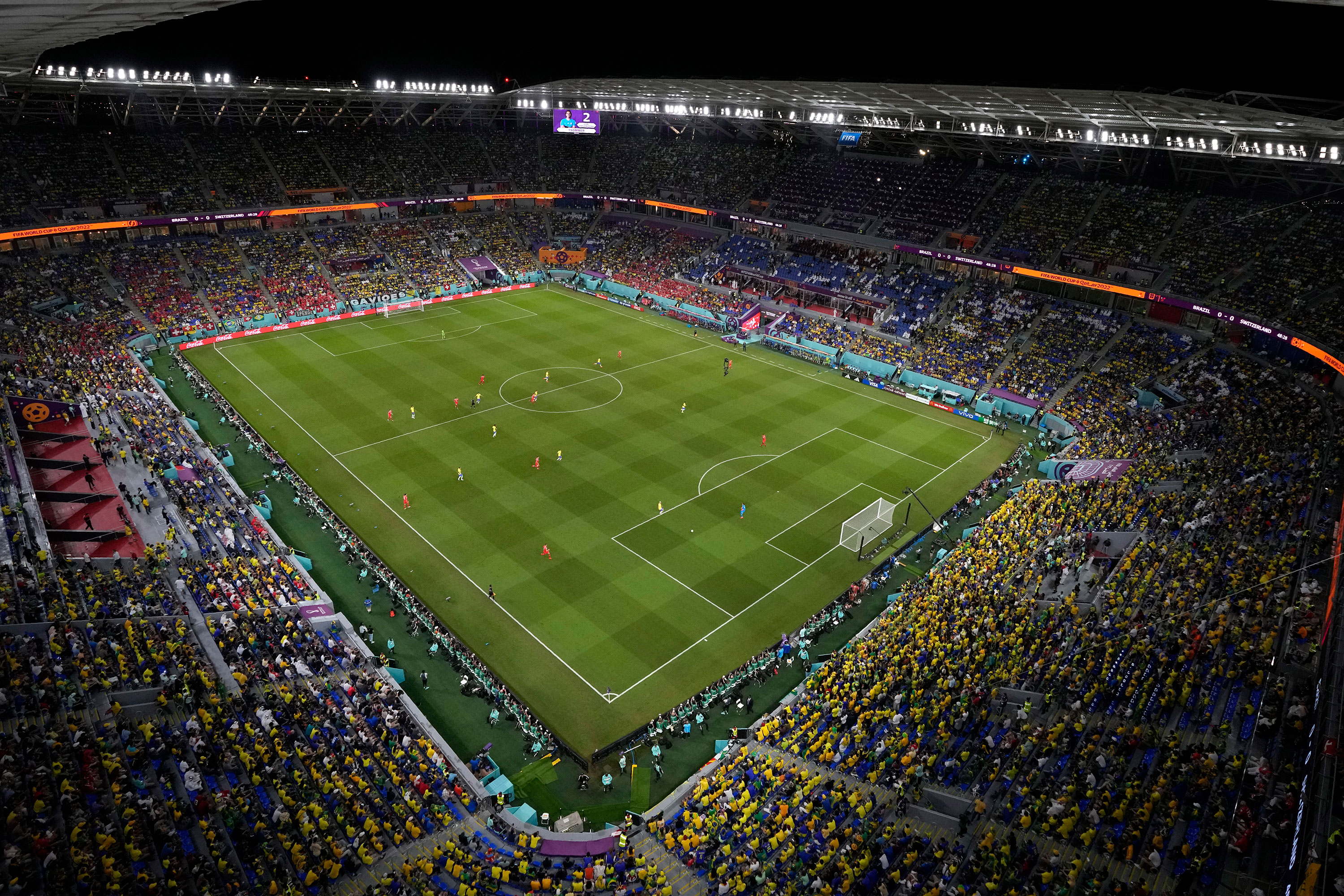 Brazil and Switzerland compete on Monday at Stadium 974 in Doha, Qatar.