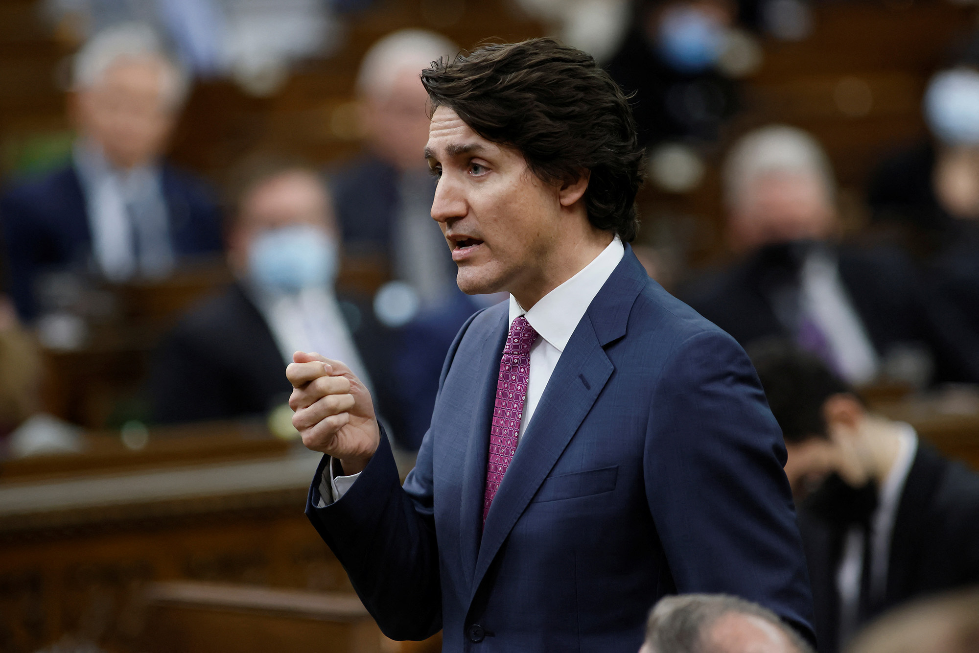 Canada's Prime Minister Justin Trudeau speaks during Question Period in the House of Commons on Parliament Hill in Ottawa, Ontario, Canada, on April 27.