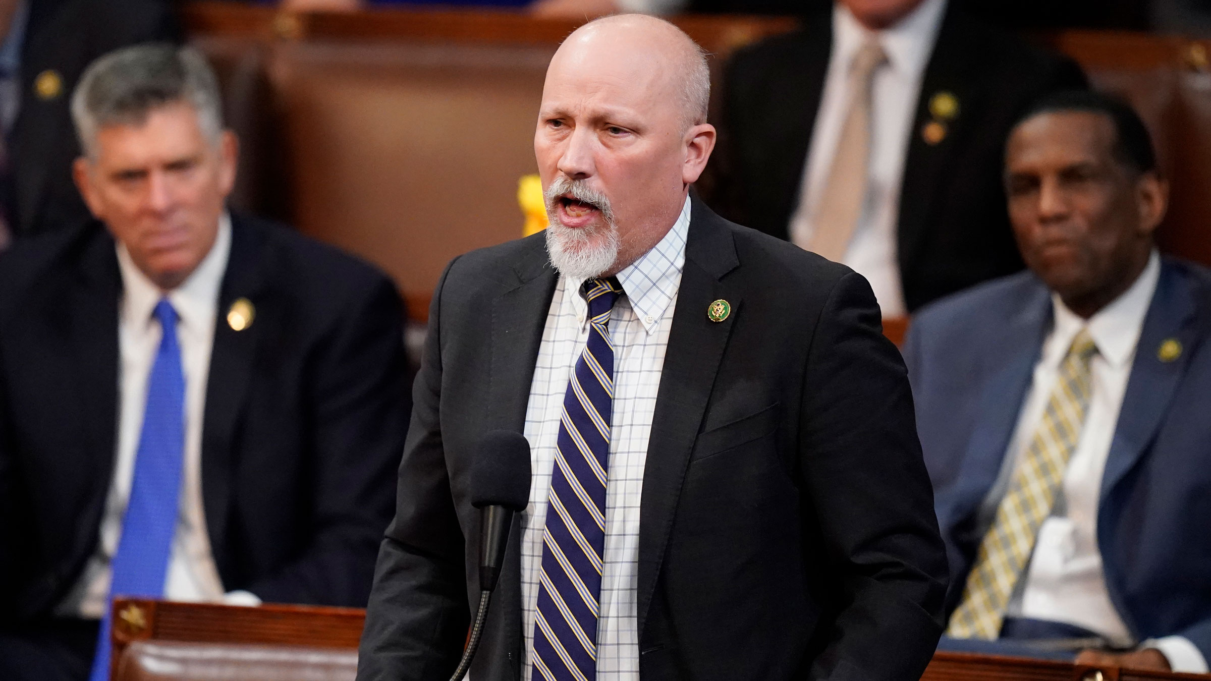 US Rep. Chip Roy, a Republican from Texas, nominated Rep. Byron Donalds for the speakership.