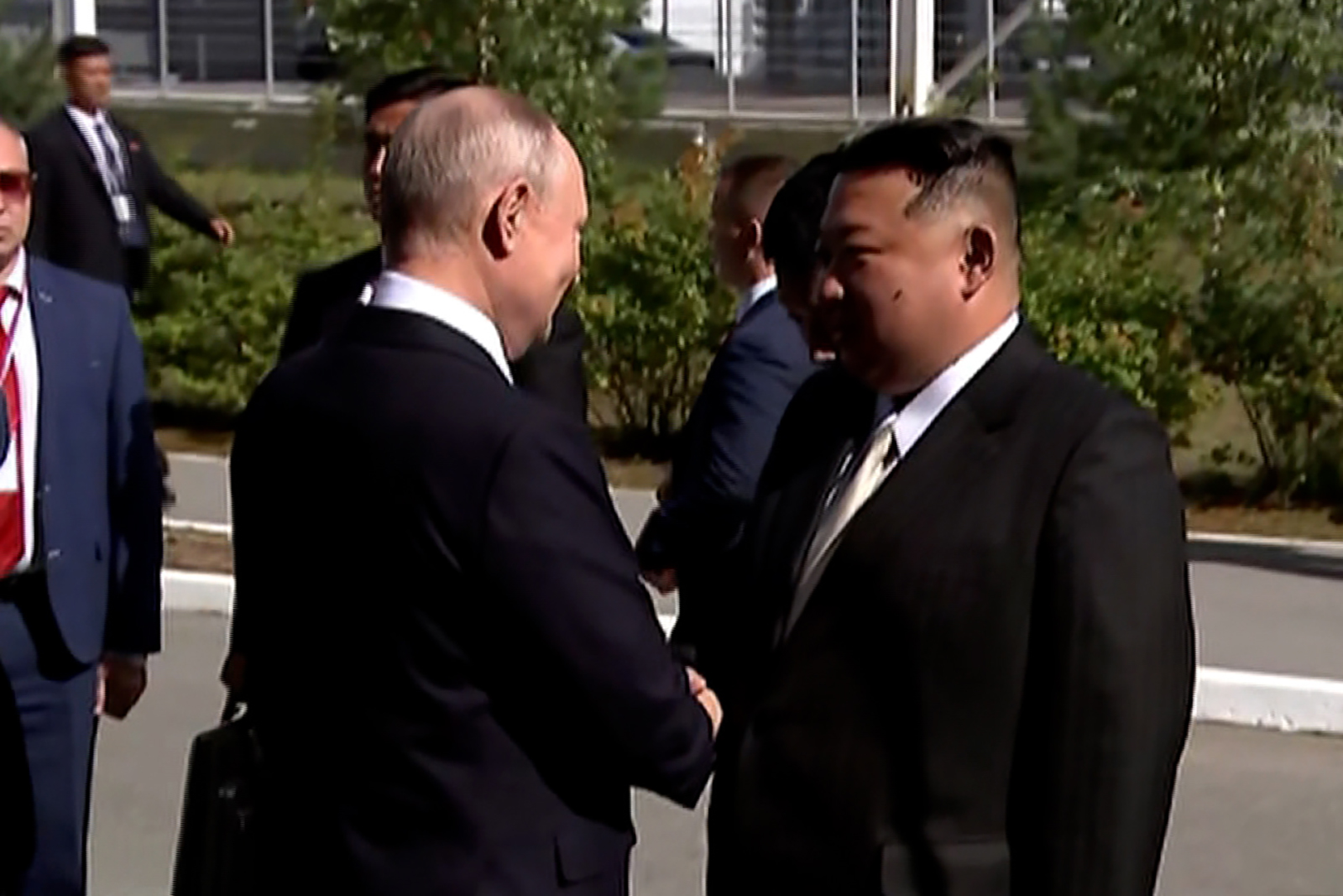 Kim Jong Un meets with Vladimir Putin in Amur province, Russia on September 13.