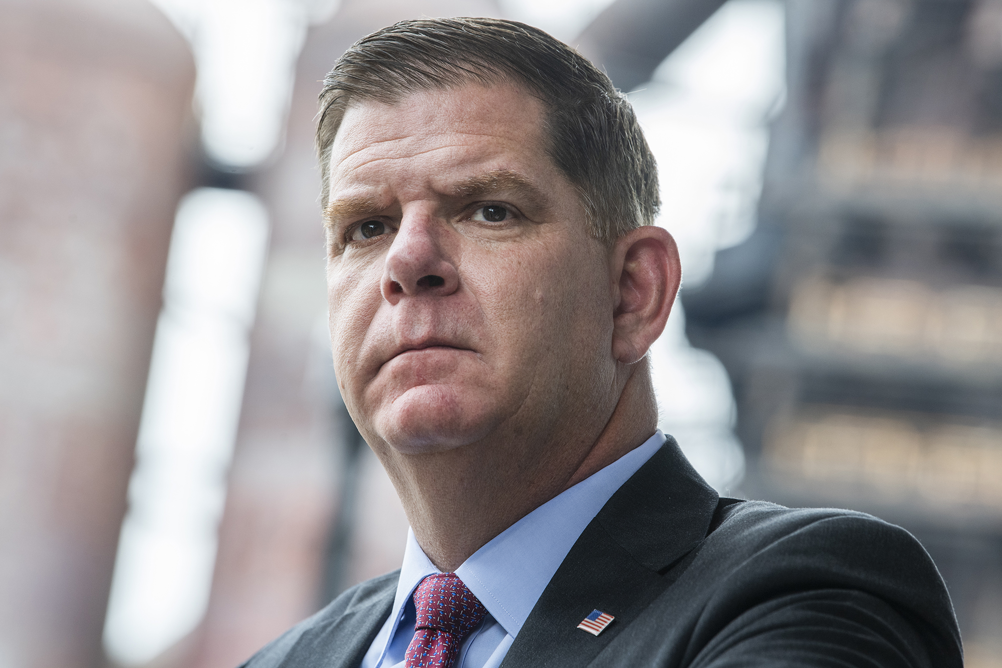 Secretary of Labor Marty Walsh, tours Levitt Pavilion Steelstacks while visiting area businesses with Rep. Susan Wild, D-Pa., to discuss the American Jobs Plan in Bethlehem, Pa., on Wednesday, June 2nd, 2021. 