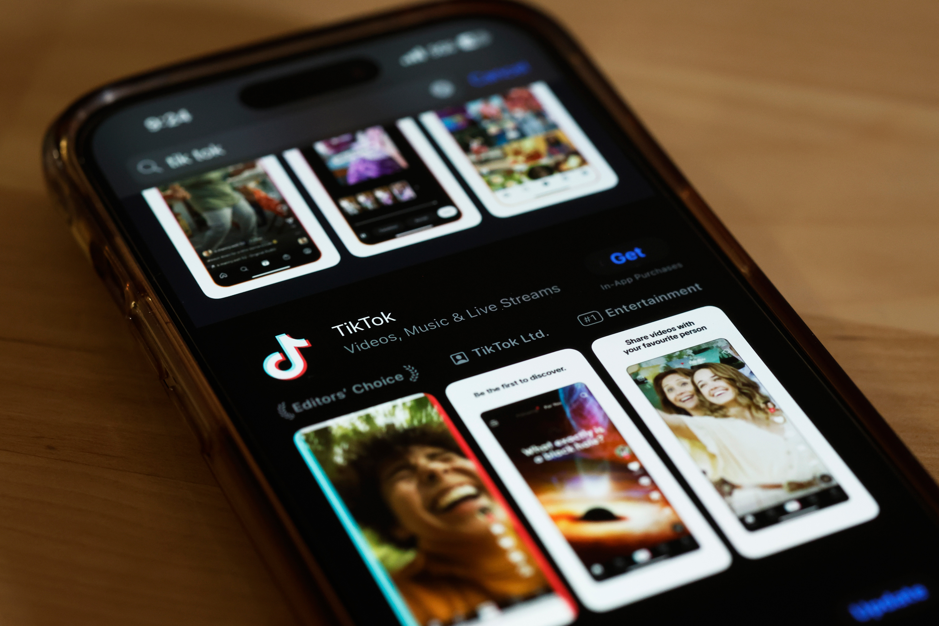 The TikTok app is seen in the app store on a phone in New York City, on March 13.