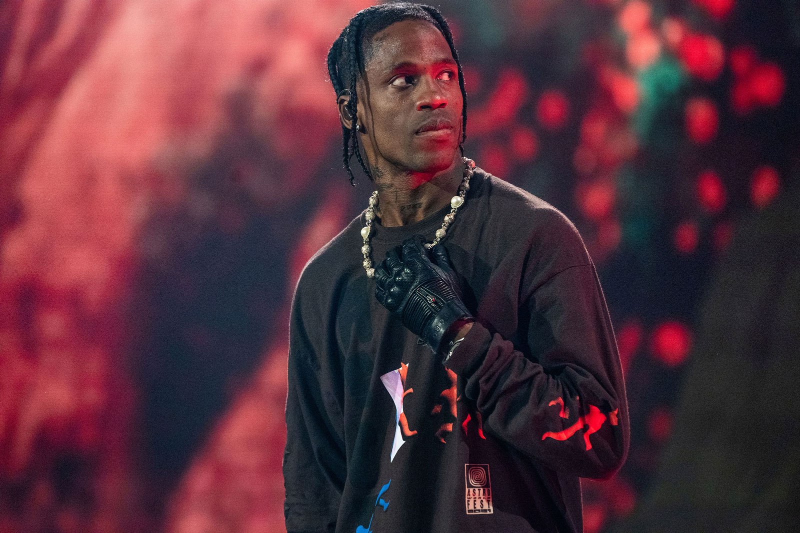 Travis Scott performs at the Astroworld Music Festival on November 5, in Houston. 