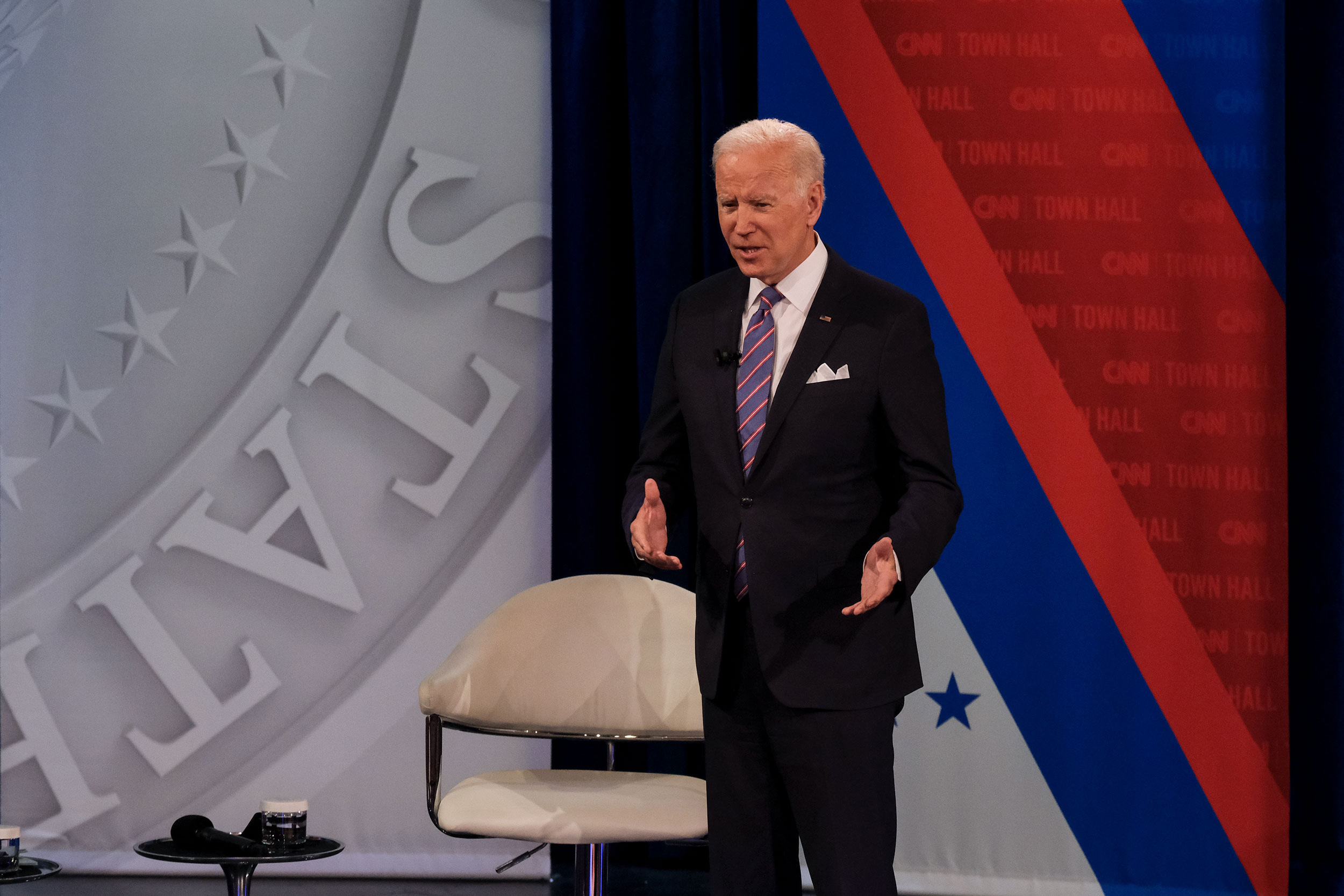 President Joe Biden speaks during CNN's Presidential Town Hall in Baltimore, Maryland, on October 21.