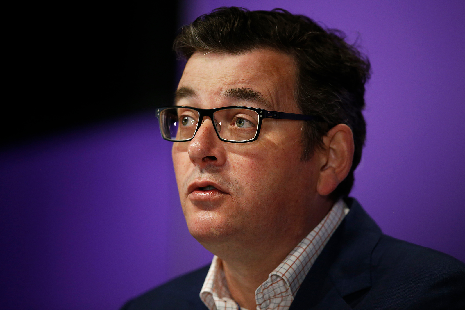 Victorian Premier Daniel Andrews speaks to the media during a news conference in Melbourne, Australia, on September 14.