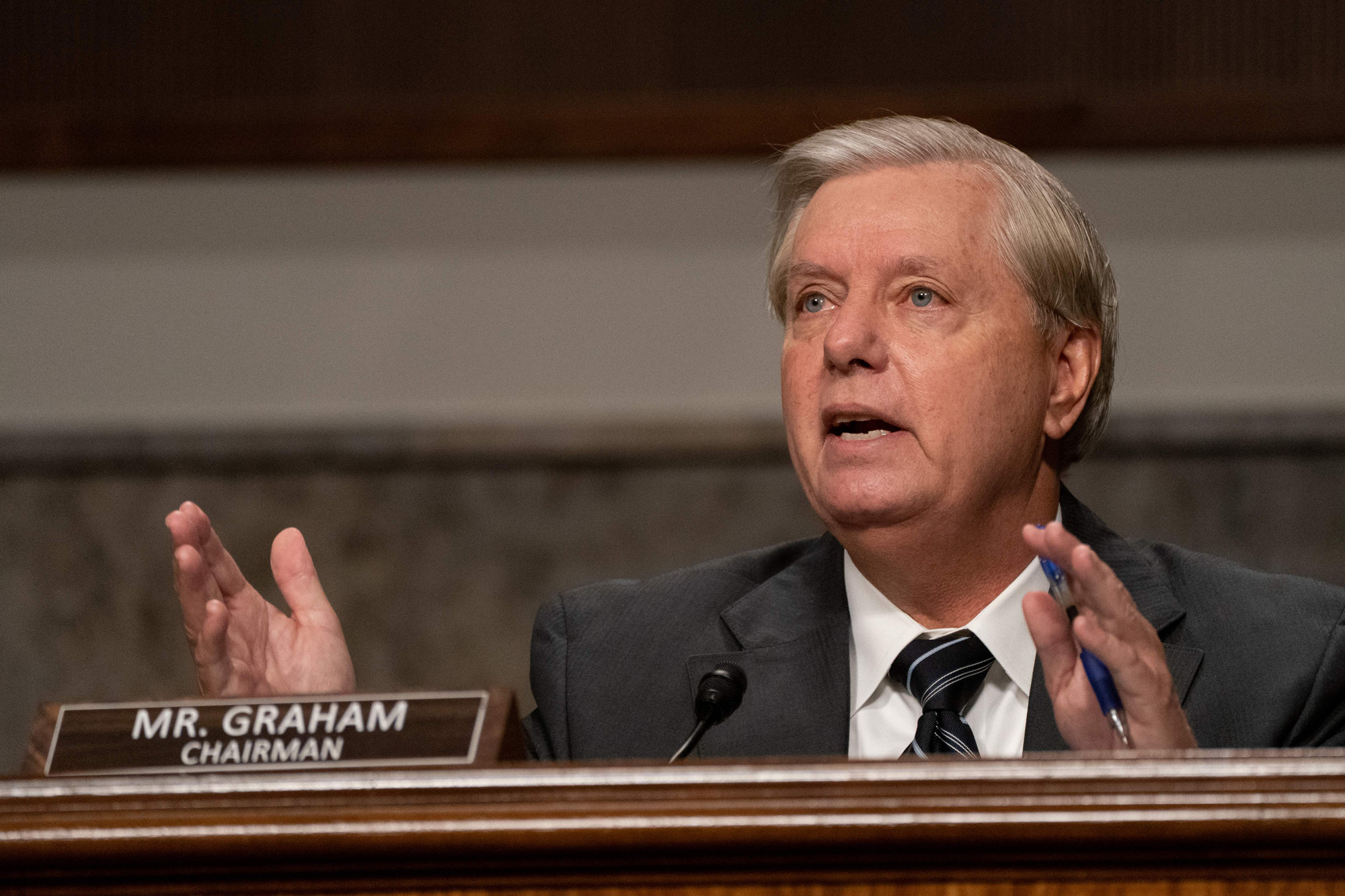 Sen. Lindsey Graham speaks during an oversight hearing to examine the Crossfire Hurricane Investigation in Washington, DC, on September 30.