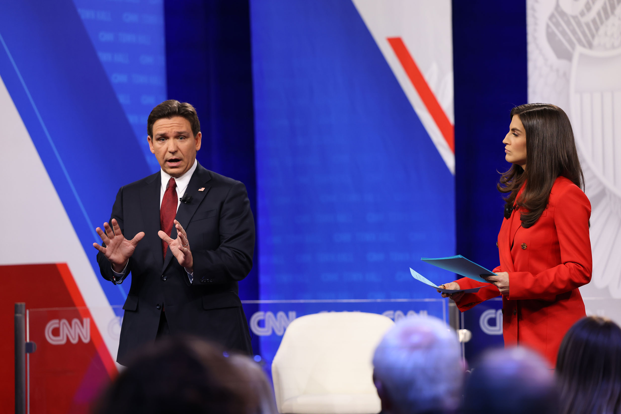 Florida Gov. Ron DeSantis participates in a CNN Republican town hall in Des Moines, Iowa, on January 4.