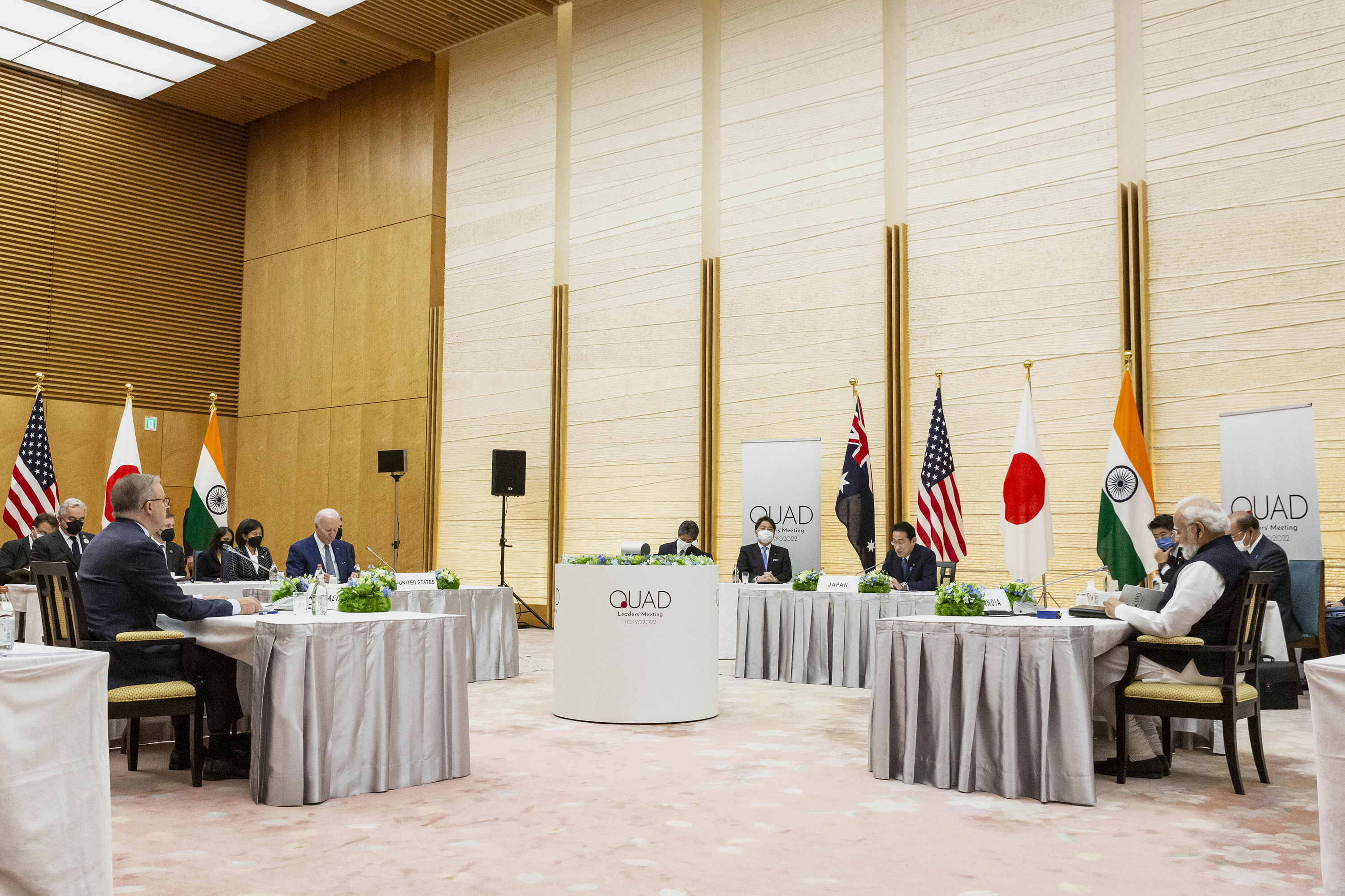 US President Joe Biden, Japanese Prime Minister Fumio Kishida, Australian Prime Minister Anthony Albanese and Indian Prime Minister Narendra Modi attend the Quad Summit Tuesday, May 24, in Tokyo, Japan.