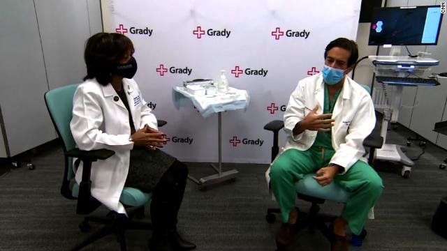 Dr. Valerie Montgomery Rice, left, with CNN chief medical correspondent Dr. Sanjay Gupta.