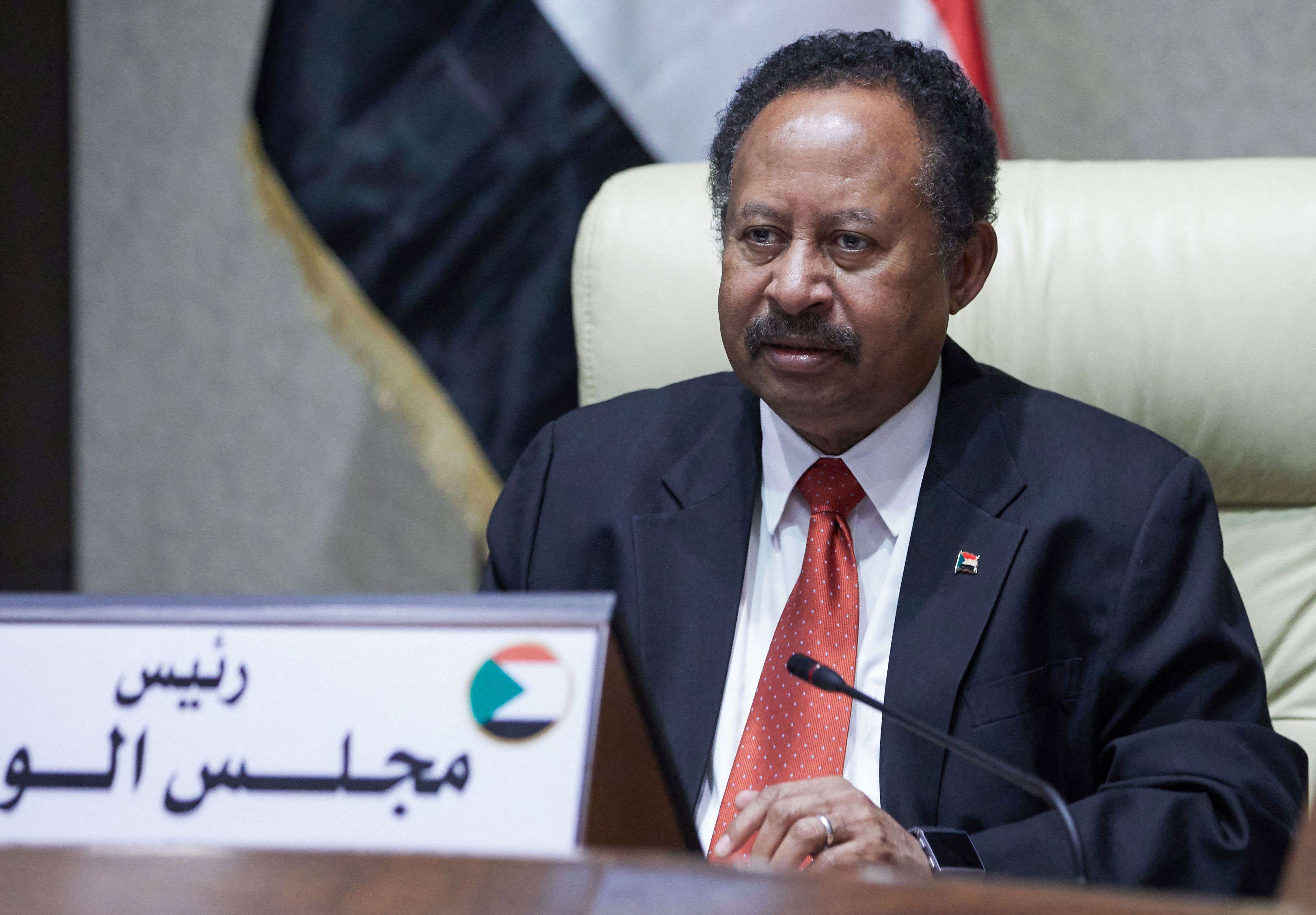 Sudan's Prime Minister Abdalla Hamdok chairs an emergency cabinet session in Khartoum, Sudan, on October 18.