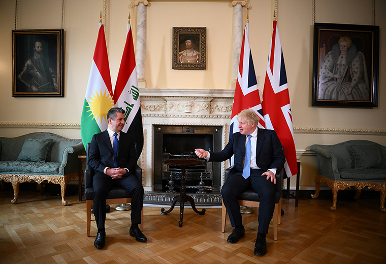 rime Minister Masrour Barzani of the Kurdistan Region of Iraq met British Prime Minister Boris Johnson at Downing Street on Tuesday, April 19. 