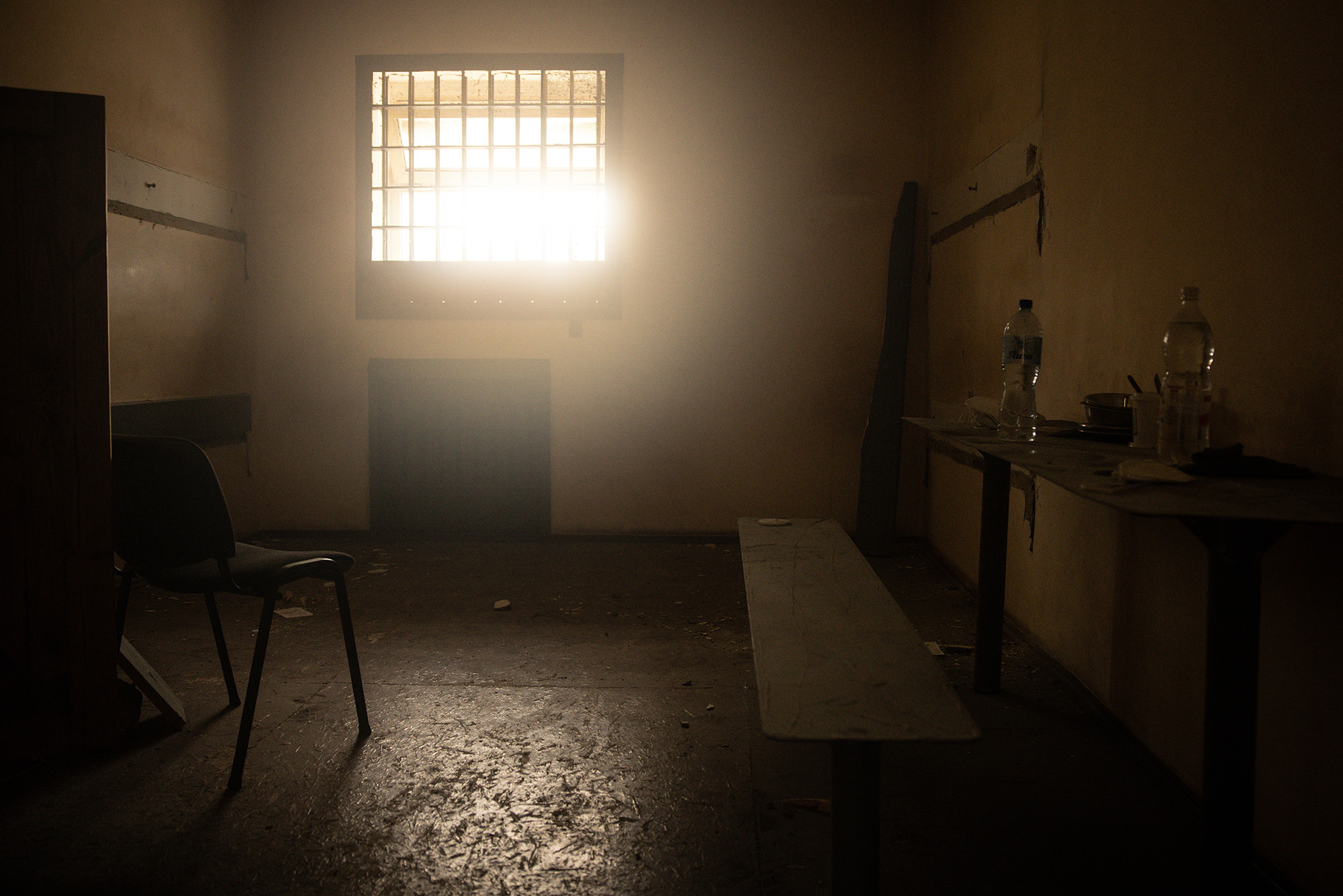 Inside a cell at a preliminary detention centre, which is believed to have been used by Russian forces to jail and torture civilians, on November 16, in Kherson, Ukraine.